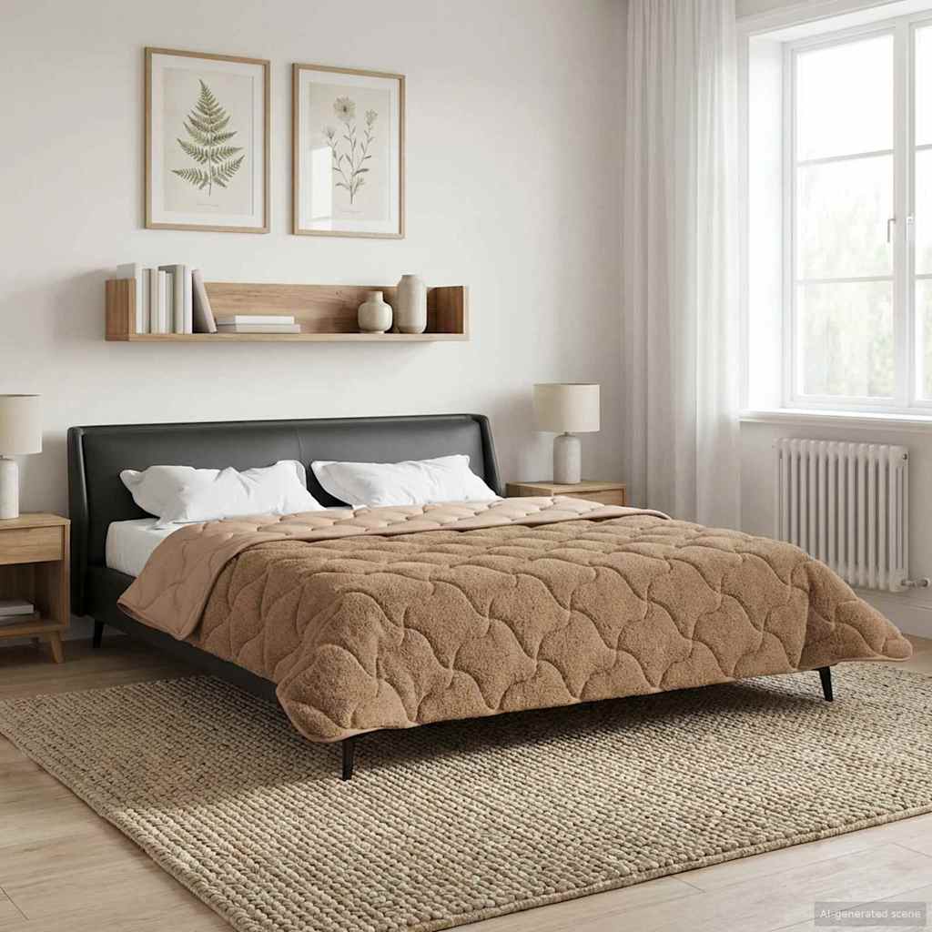 vidaXL Κουβέρτα ολόκληρου του χρόνου 200 x 220 cm Όχι Taupe - Image 4