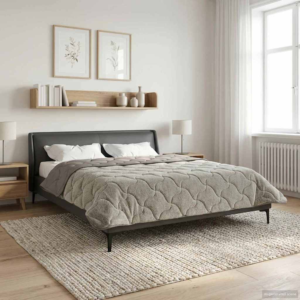 vidaXL Χειμερινό Παπλωματοθήκη 200 x 220 cm Χειμώνας Ανοιχτό γκρι - Image 4