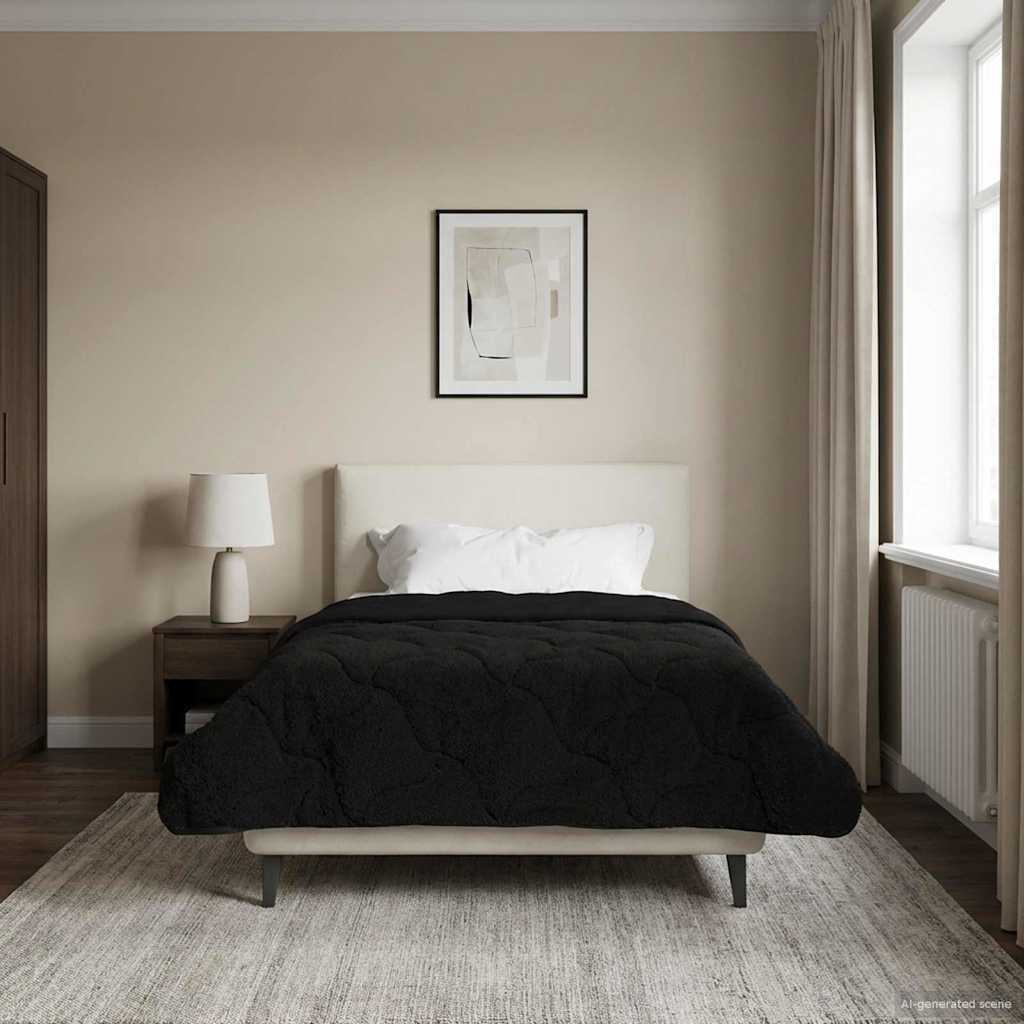 vidaXL Χειμερινό Παπλωματοθήκη 135 x 200 cm Χειμώνας Μαύρο Αναπνεύσιμο - Image 4