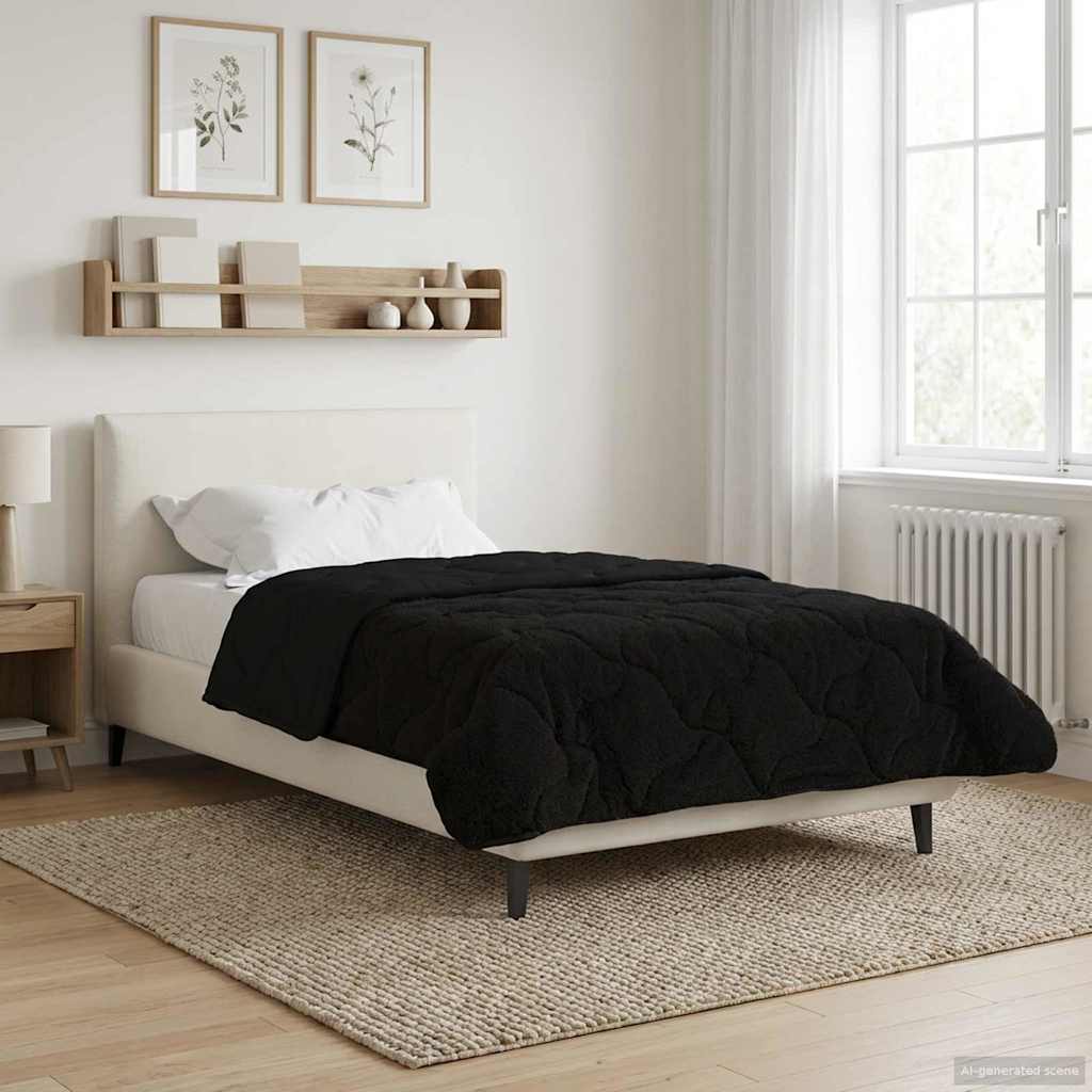 vidaXL Χειμερινό Παπλωματοθήκη 155 x 220 cm Χειμώνας Μαύρο Αναπνεύσιμο - Image 4