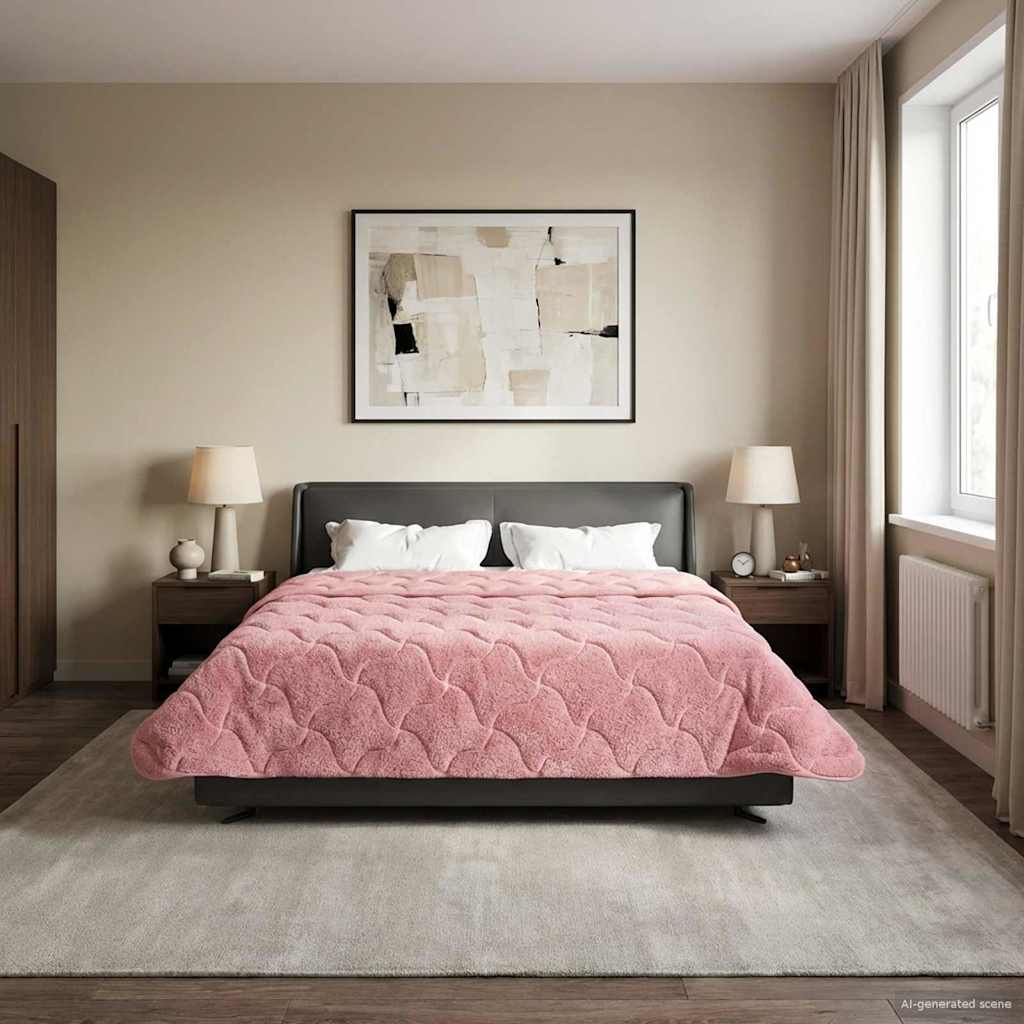 vidaXL Χειμερινό Παπλωματοθήκη 200 x 200 cm Χειμώνας Ροζ Αναπνεύσιμο - Image 4