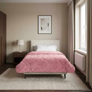 vidaXL Χειμερινό Παπλωματοθήκη 140 x 220 cm Χειμώνας Ροζ Αναπνεύσιμο