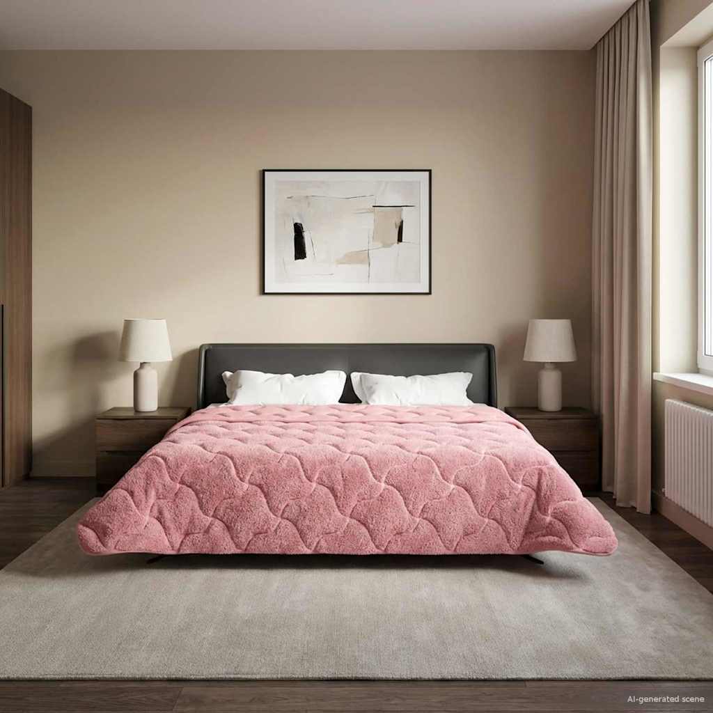 vidaXL Χειμερινό Παπλωματοθήκη 200 x 220 cm Χειμώνας Ροζ Αναπνεύσιμο - Image 4