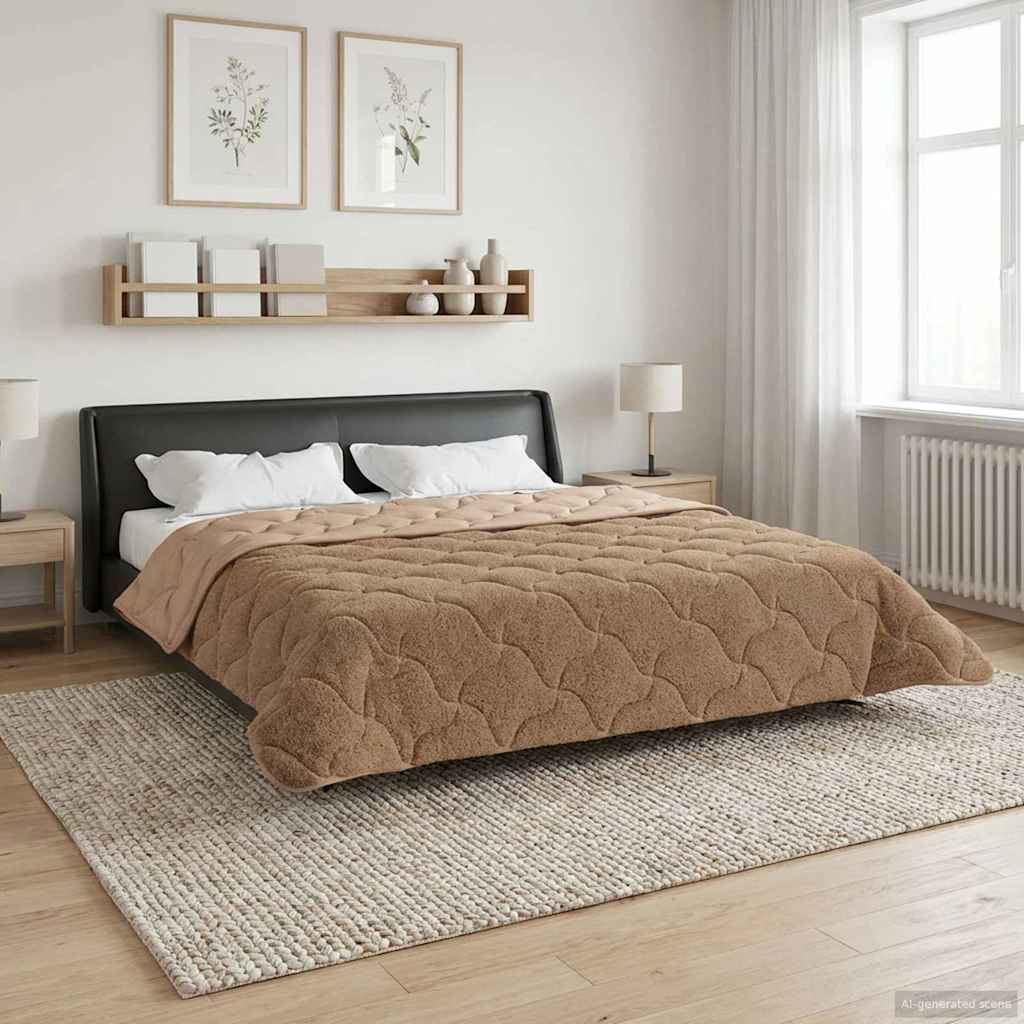 vidaXL Χειμερινό Παπλωματοθήκη 200 x 240 cm Χειμώνας Taupe Αναπνεύσιμο - Image 4