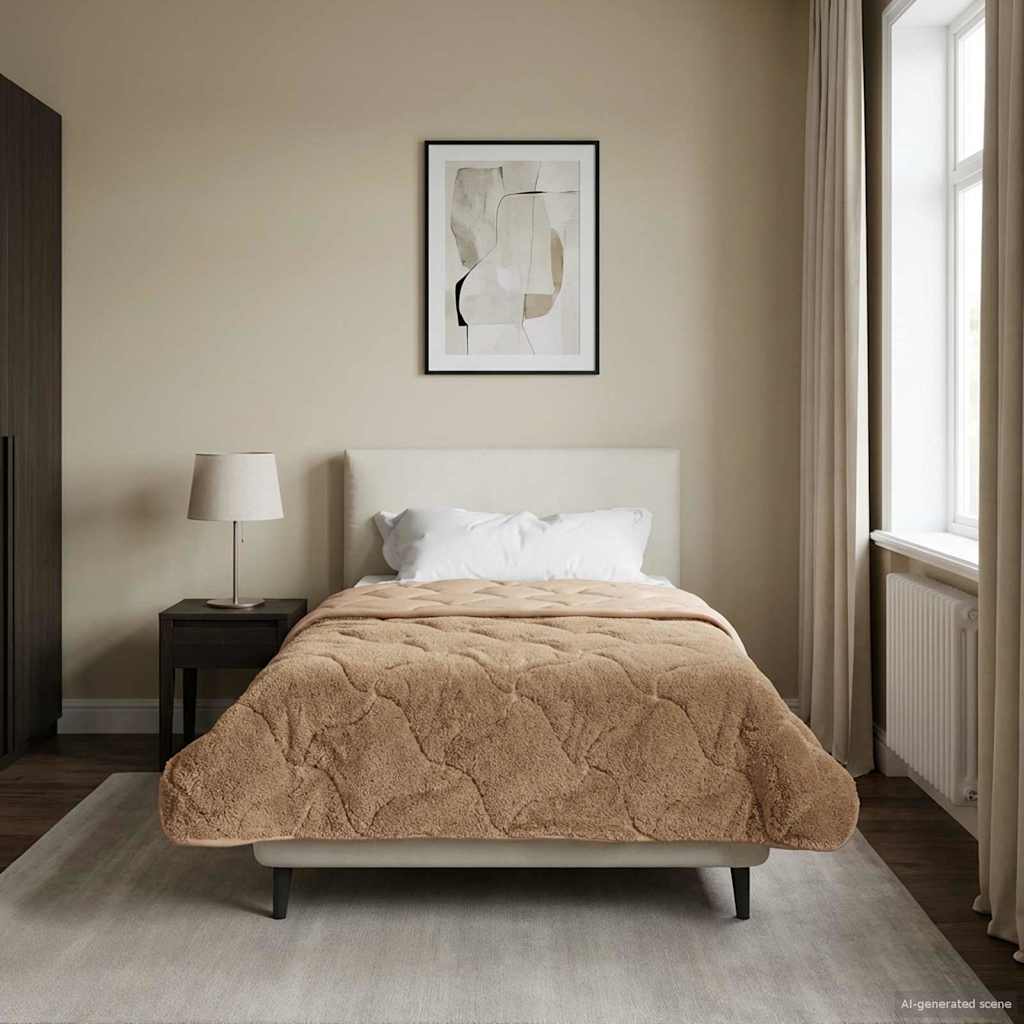vidaXL Χειμερινό Παπλωματοθήκη 155 x 220 cm Χειμώνας Taupe Αναπνεύσιμο - Image 4