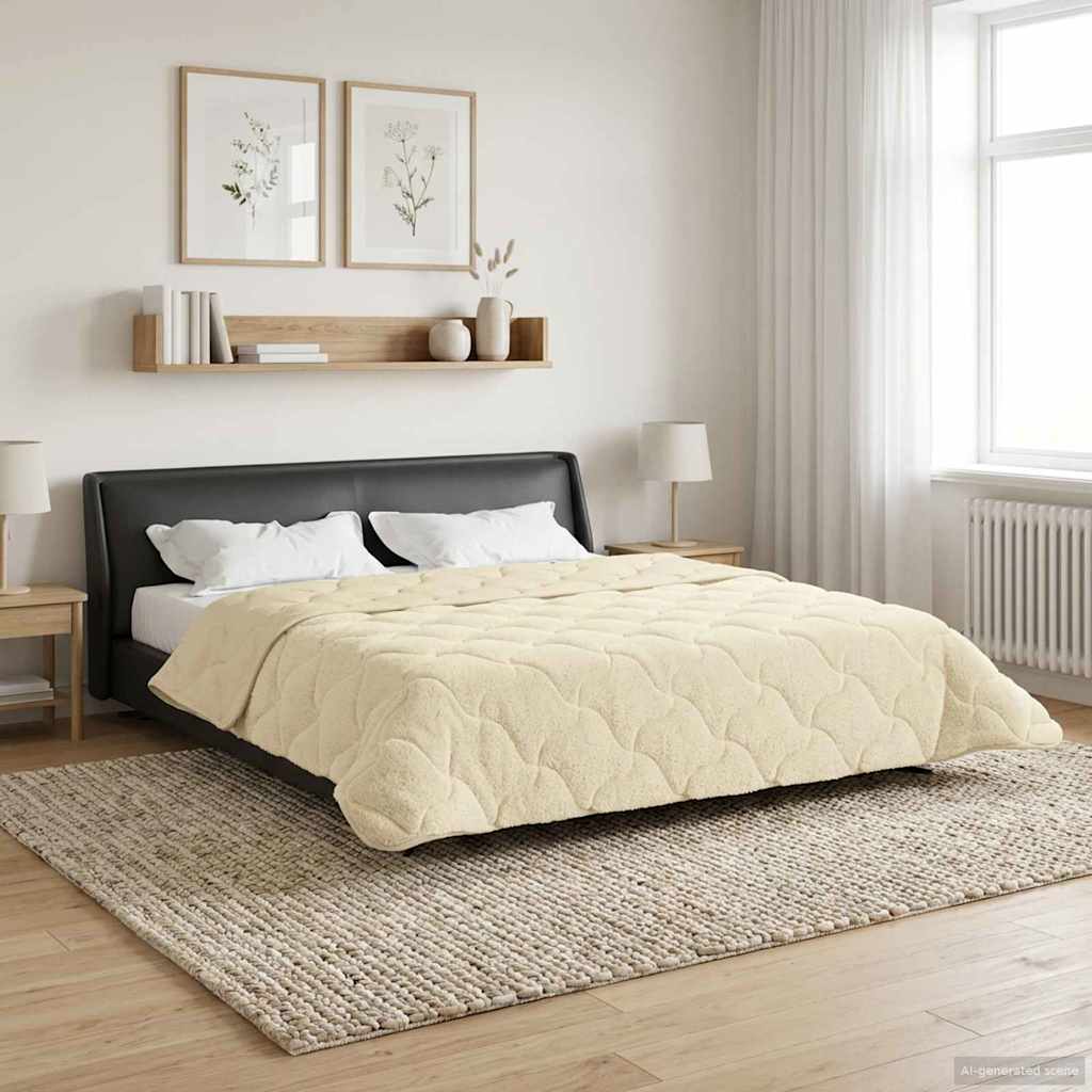 vidaXL Χειμερινό Παπλωματοθήκη 200 x 240 cm Χειμώνας Κρεμ Αναπνεύσιμο - Image 4