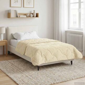 vidaXL Χειμερινό Παπλωματοθήκη 155 x 220 cm Χειμώνας Κρεμ Αναπνεύσιμο