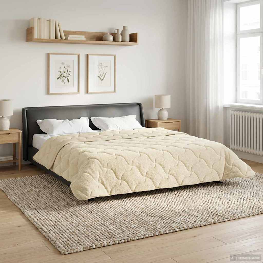 vidaXL Χειμερινό Παπλωματοθήκη 200 x 220 cm Χειμώνας Κρεμ Αναπνεύσιμο - Image 4