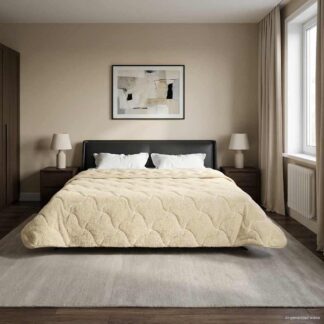 vidaXL Χειμερινό Παπλωματοθήκη 200 x 220 cm Χειμώνας Κρεμ Αναπνεύσιμο
