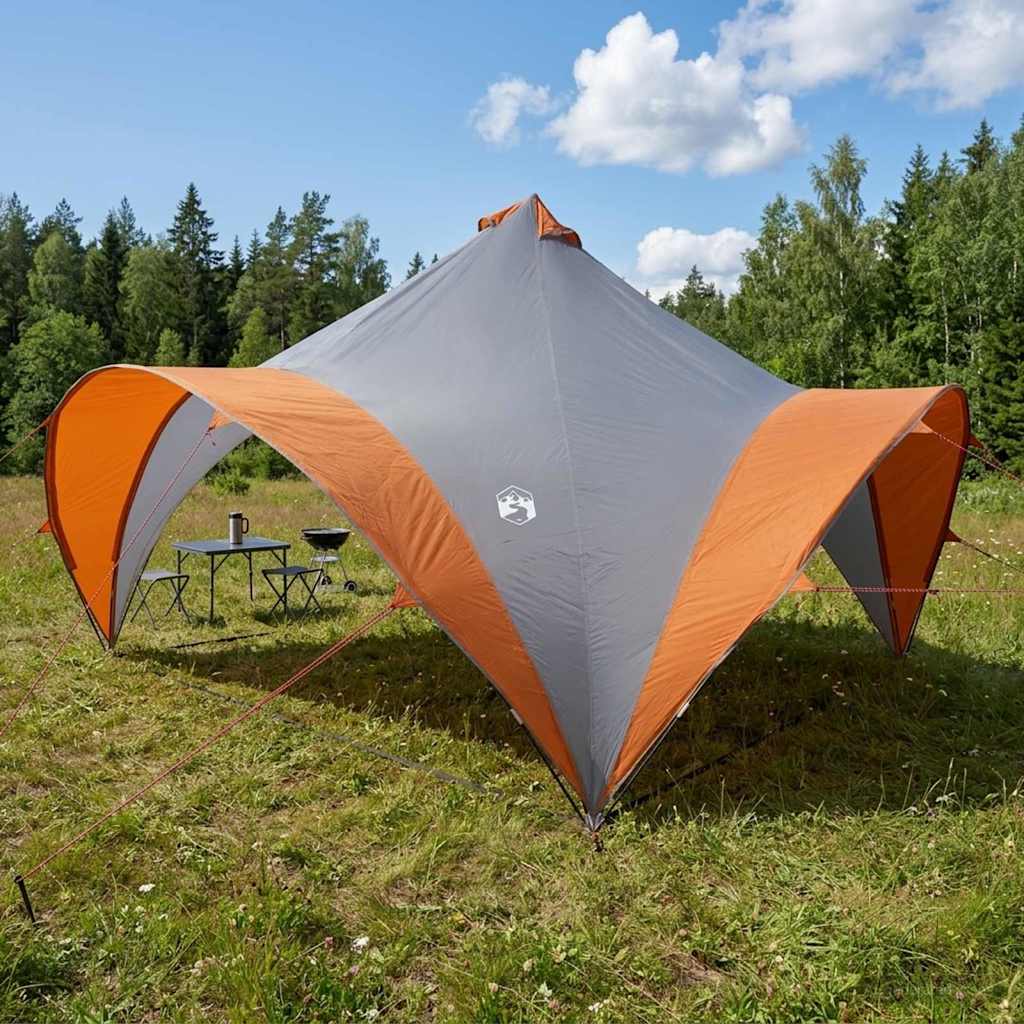 vidaXL Σκηνή Πάρτυ Γκρι και Πορτοκαλί 400 x 400 x 322 cm