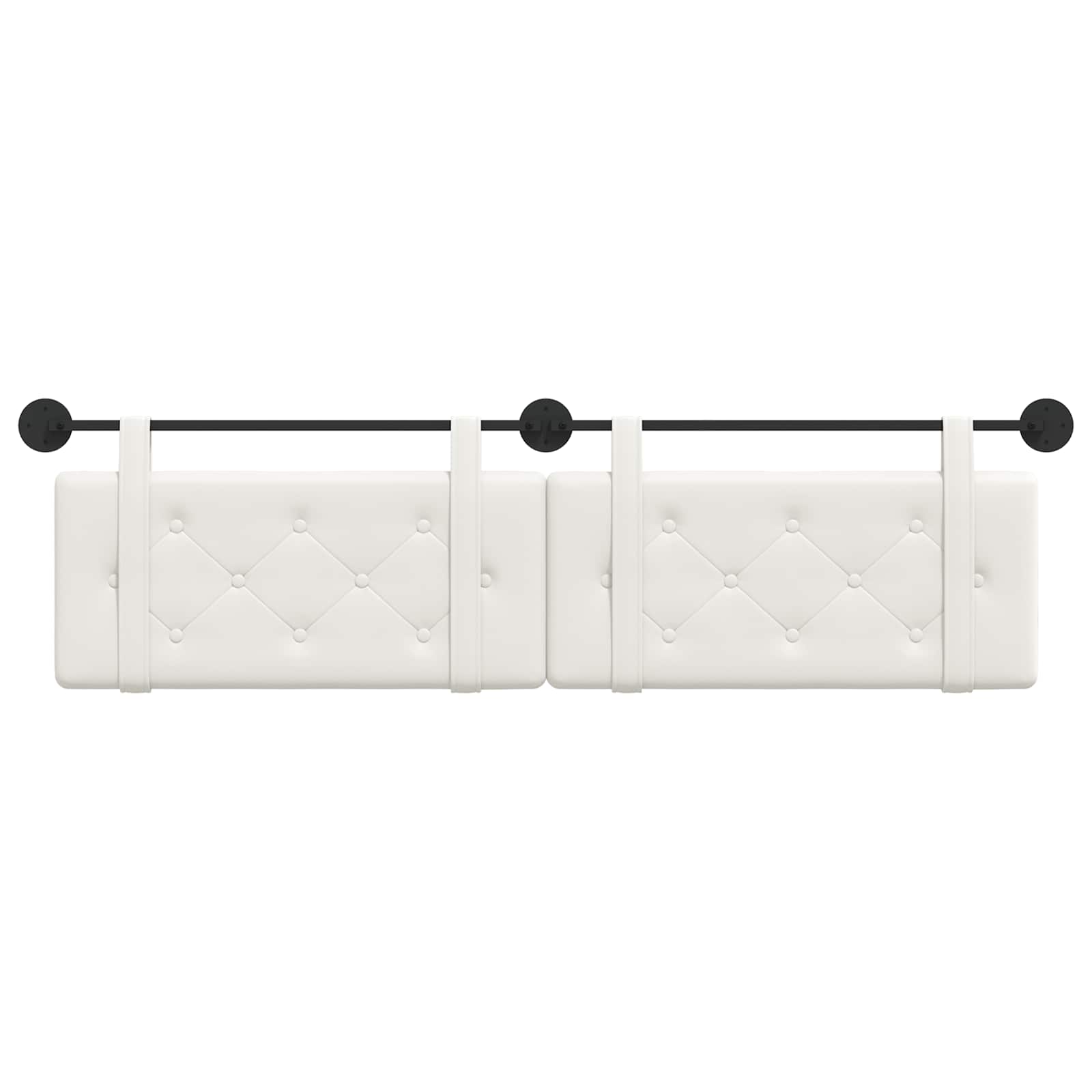 vidaXL Κεφαλάρι κρεβατιού κρεμαστό Λευκός Τεχνητό Δέρμα - Image 5