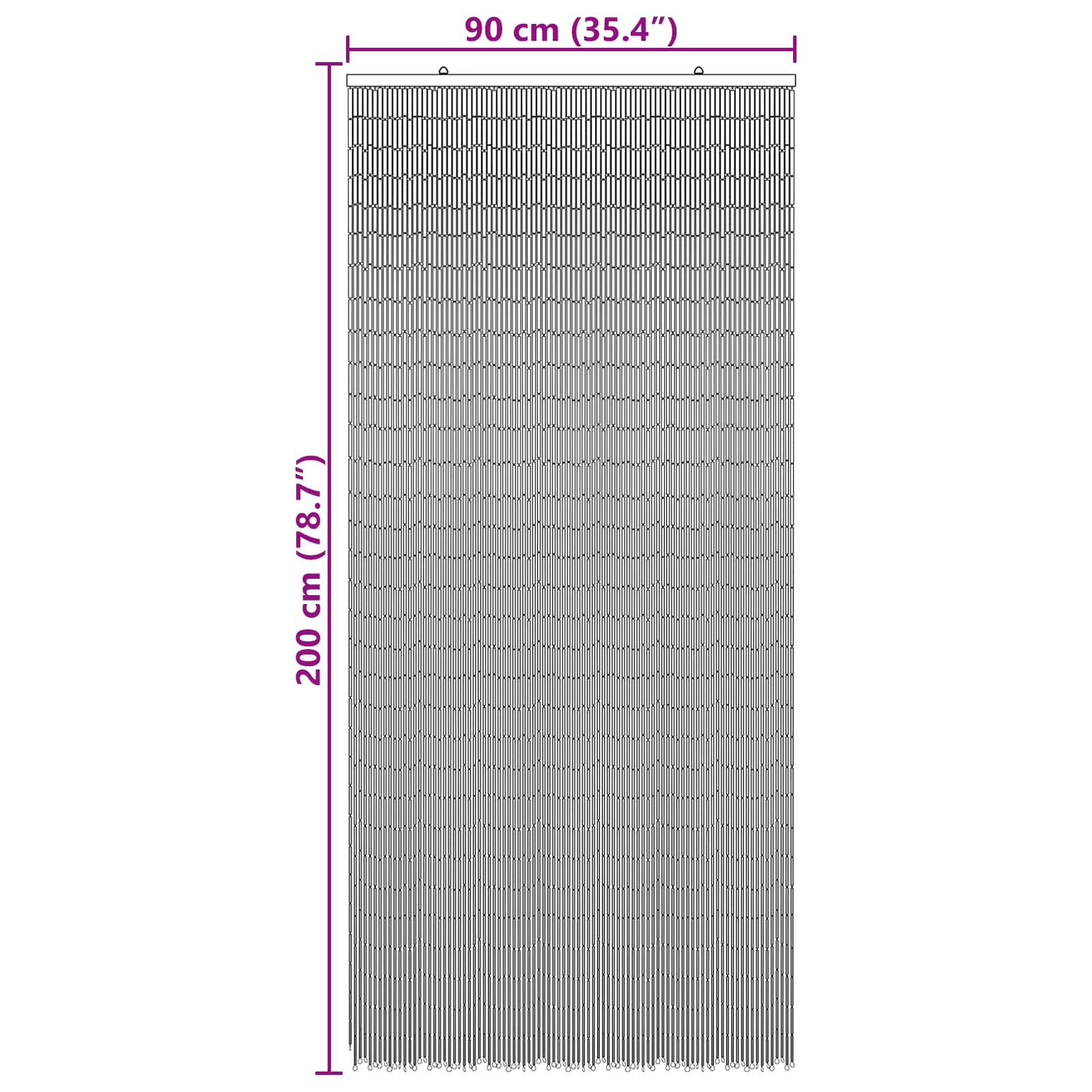 vidaXL Κουρτίνα Πόρτας για Έντομα πολύχρωμο 90 x 200 cm Μπαμπού - Image 5