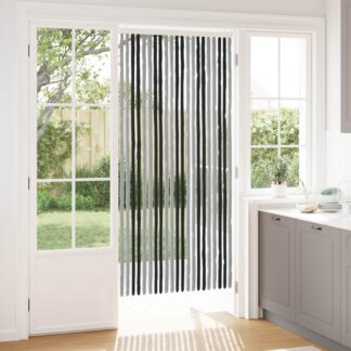 vidaXL Κουρτίνα εντόμων Chenille Γκρι και Μαύρο 90 x 200 cm 100% PP