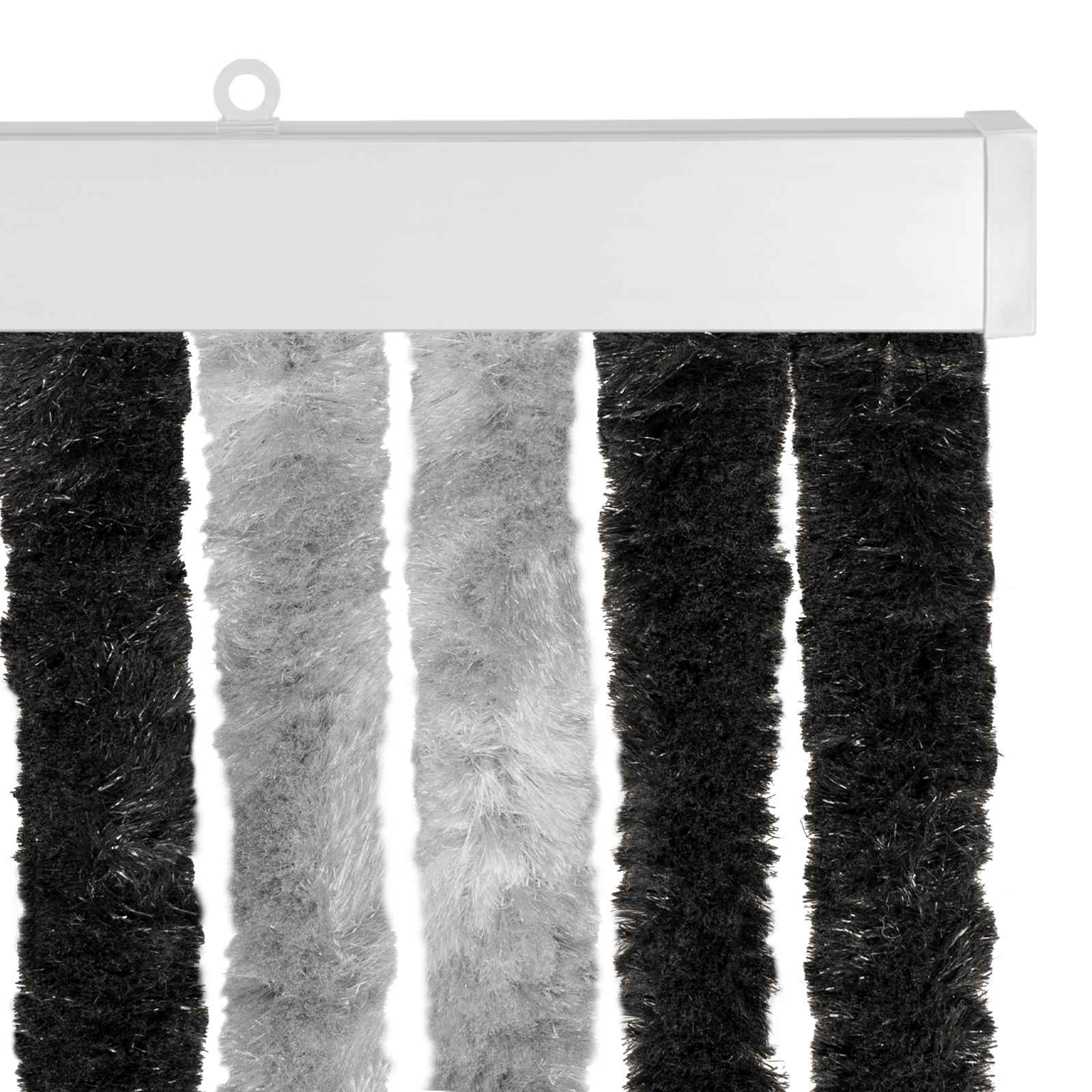vidaXL Κουρτίνα εντόμων Chenille Γκρι και Μαύρο 100 x 200 cm 100% PP - Image 4