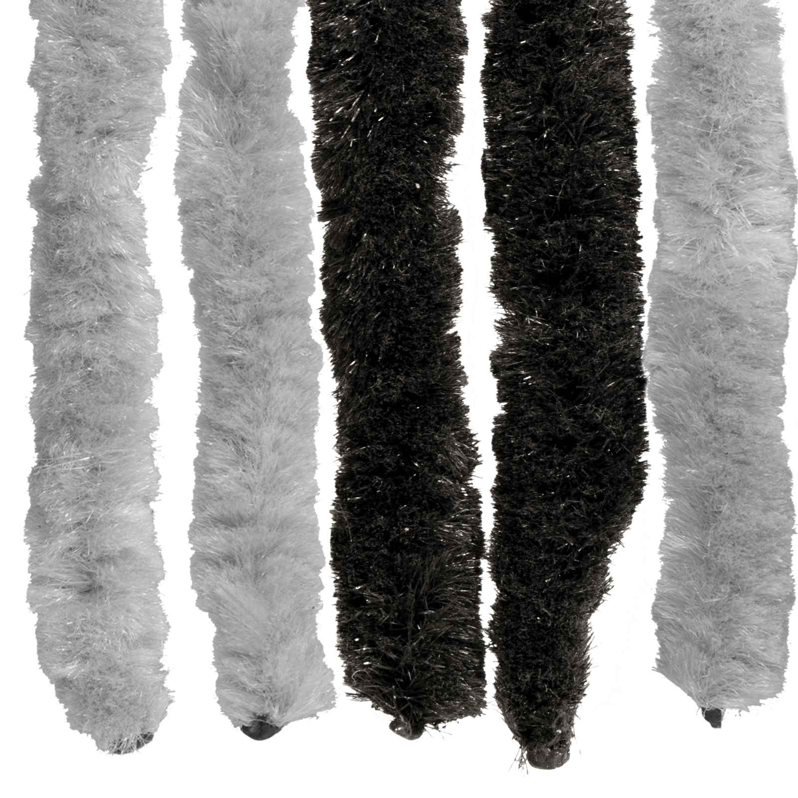 vidaXL Κουρτίνα εντόμων Chenille Γκρι και Μαύρο 100 x 200 cm 100% PP - Image 5
