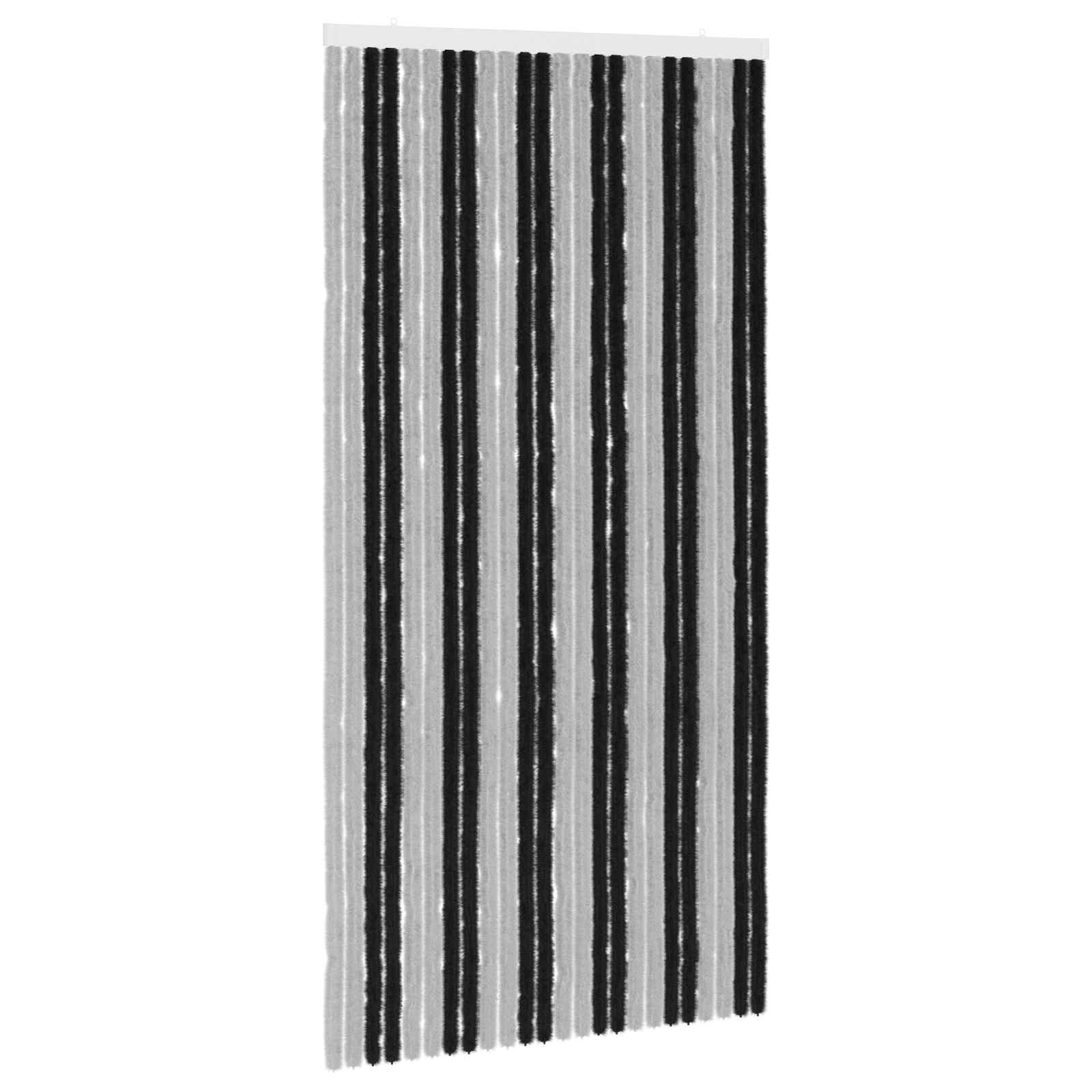 vidaXL Κουρτίνα εντόμων Chenille Γκρι και Μαύρο 100 x 200 cm 100% PP - Image 2