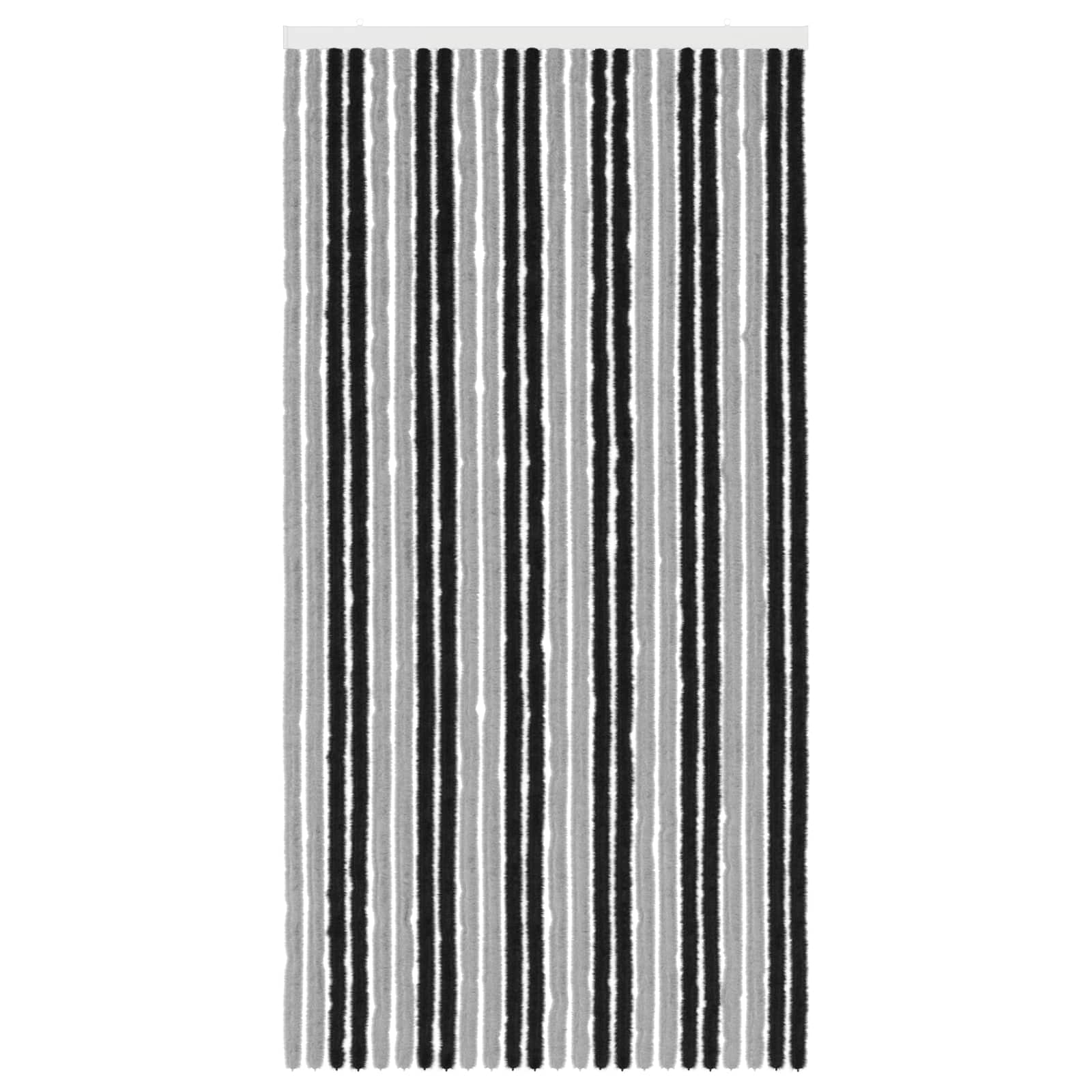 vidaXL Κουρτίνα εντόμων Chenille Γκρι και Μαύρο 100 x 200 cm 100% PP - Image 3