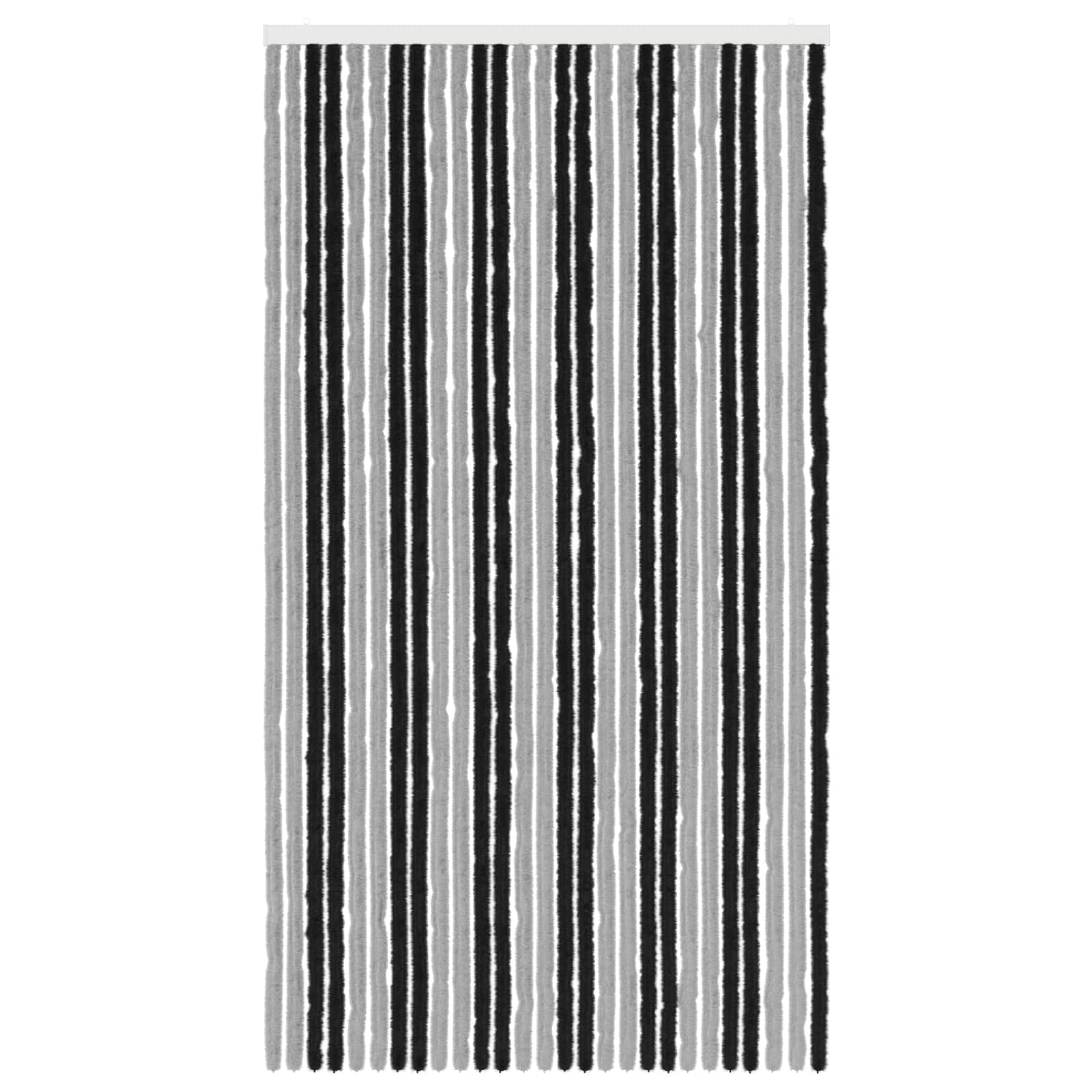 vidaXL Κουρτίνα εντόμων Chenille Γκρι και Μαύρο 118 x 220 cm 100% PP - Image 3