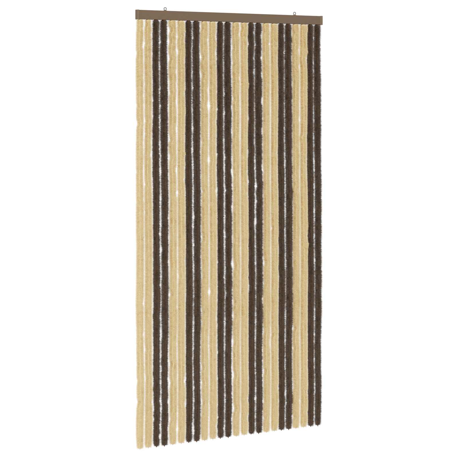 vidaXL Κουρτίνα εντόμων Chenille Σκούρο καφέ και μπεζ 100 x 200 cm - Image 2