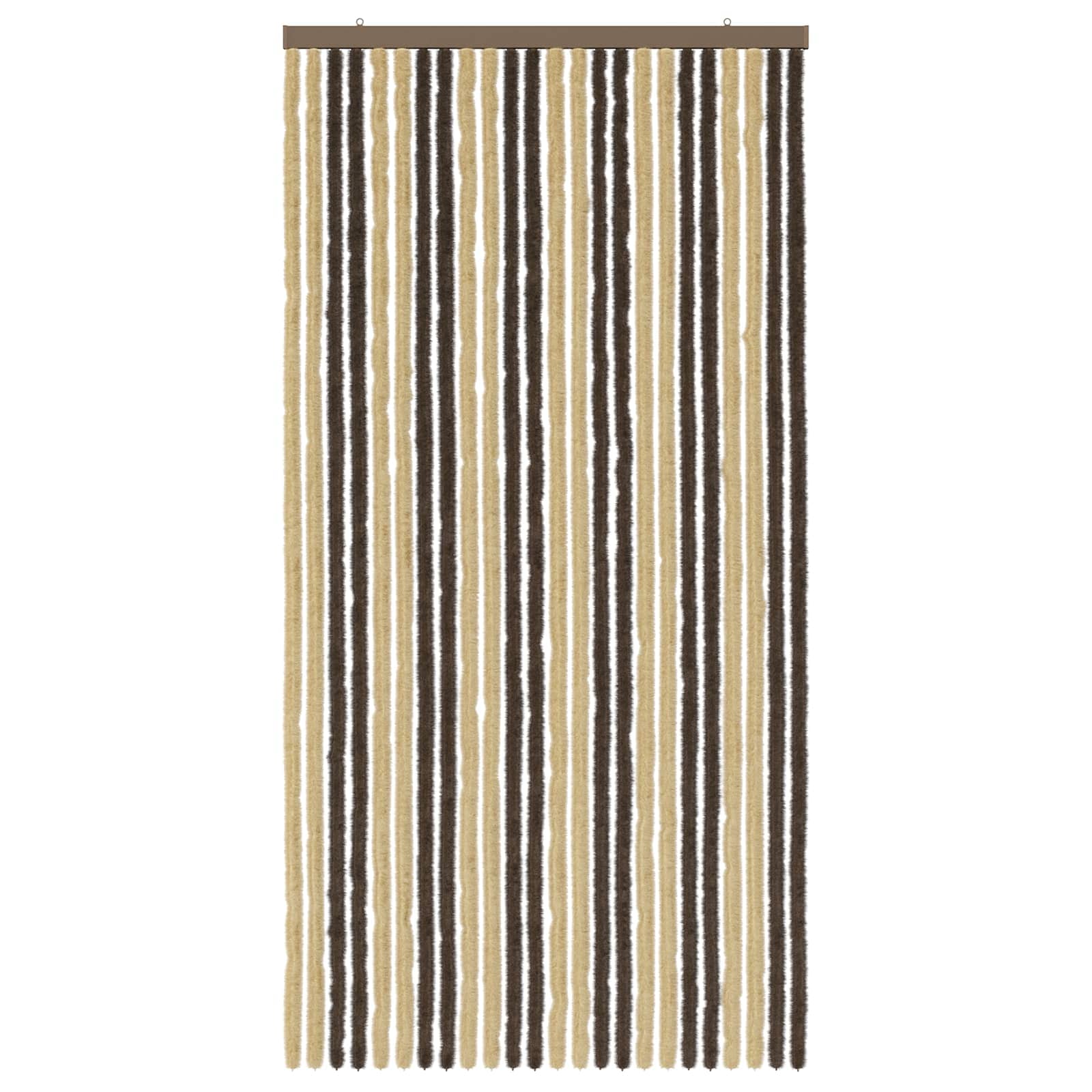 vidaXL Κουρτίνα εντόμων Chenille Σκούρο καφέ και μπεζ 100 x 200 cm - Image 3