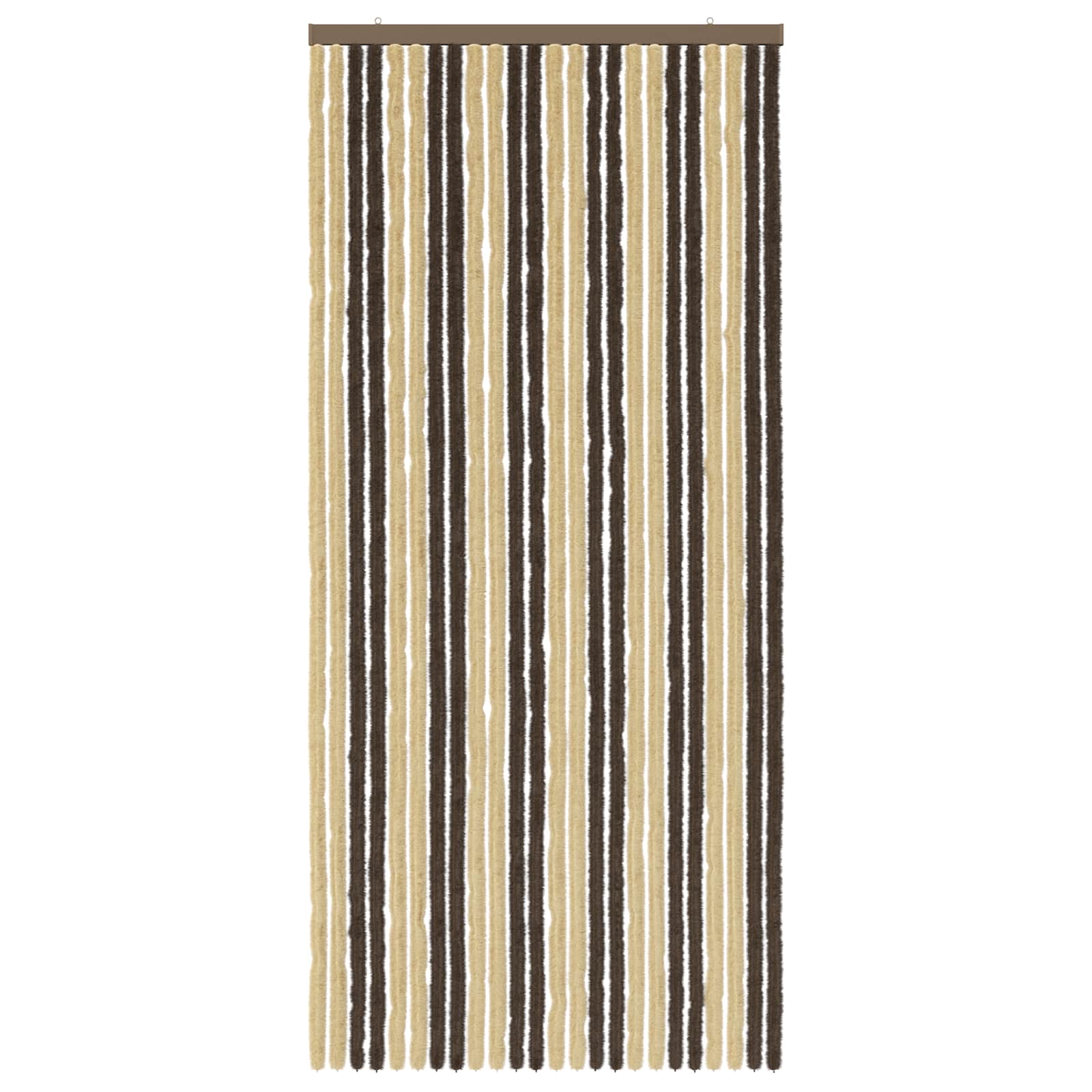 vidaXL Κουρτίνα εντόμων Chenille Σκούρο καφέ και μπεζ 100 x 220 cm - Image 3