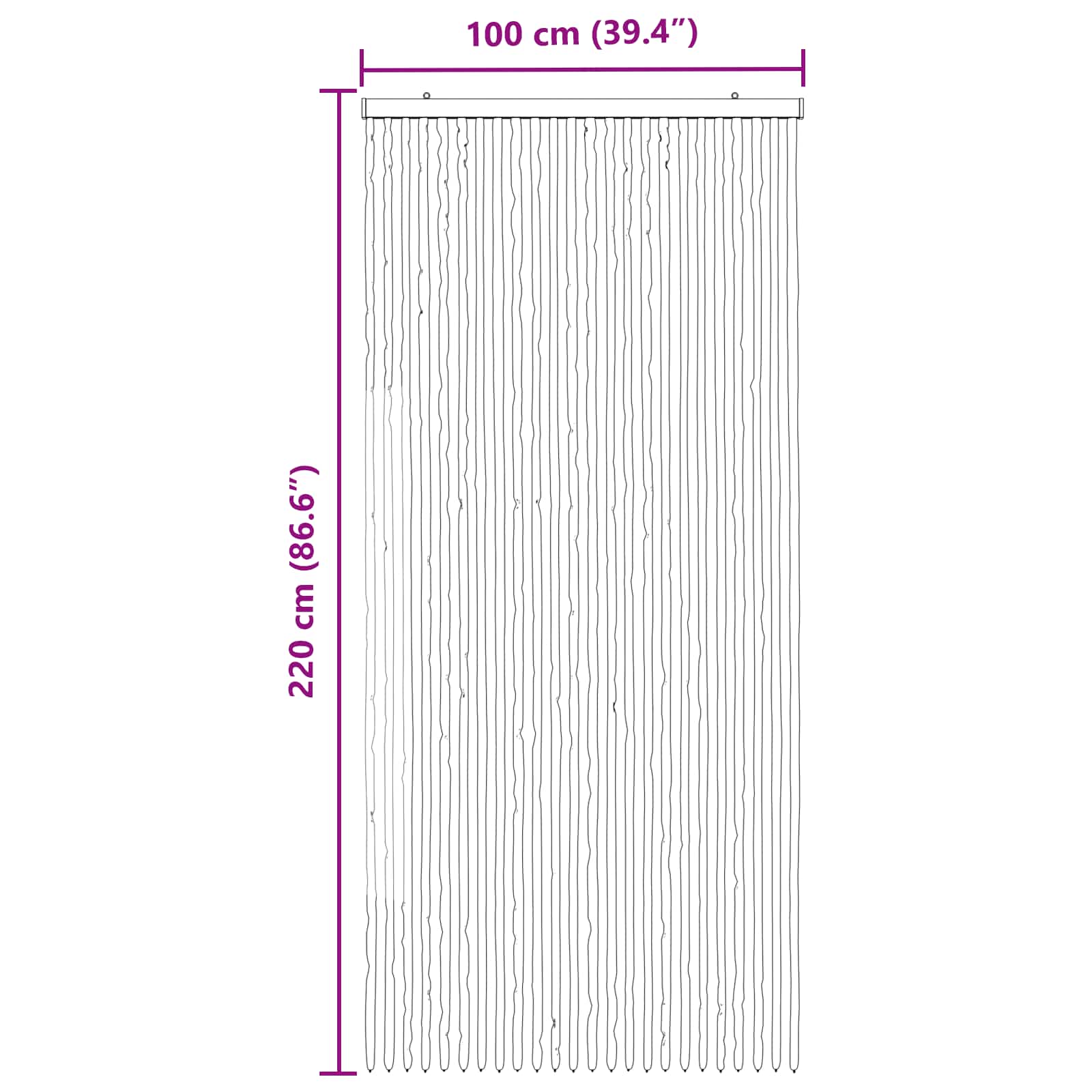 vidaXL Κουρτίνα εντόμων Chenille Σκούρο καφέ και μπεζ 100 x 220 cm - Image 6