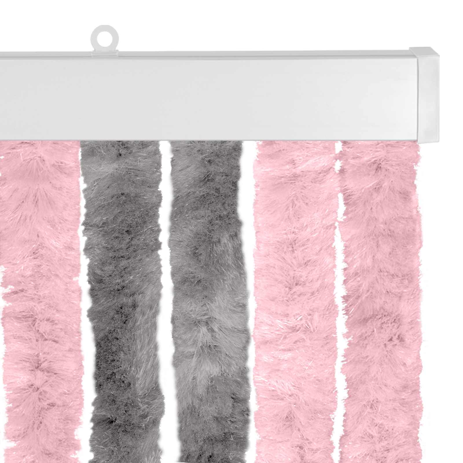 vidaXL Κουρτίνα εντόμων Chenille Ασημί Γκρι και Ροζ 100 x 220 cm - Image 4