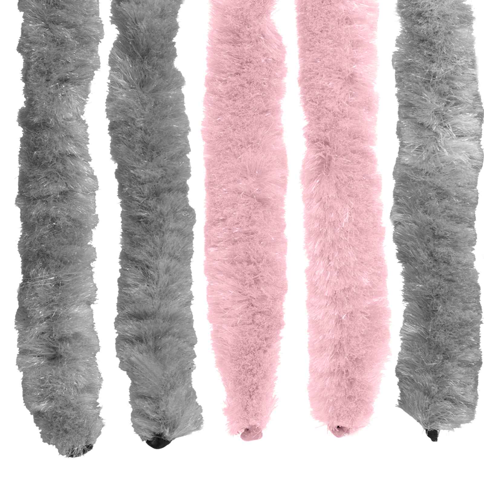 vidaXL Κουρτίνα εντόμων Chenille Ασημί Γκρι και Ροζ 100 x 220 cm - Image 5