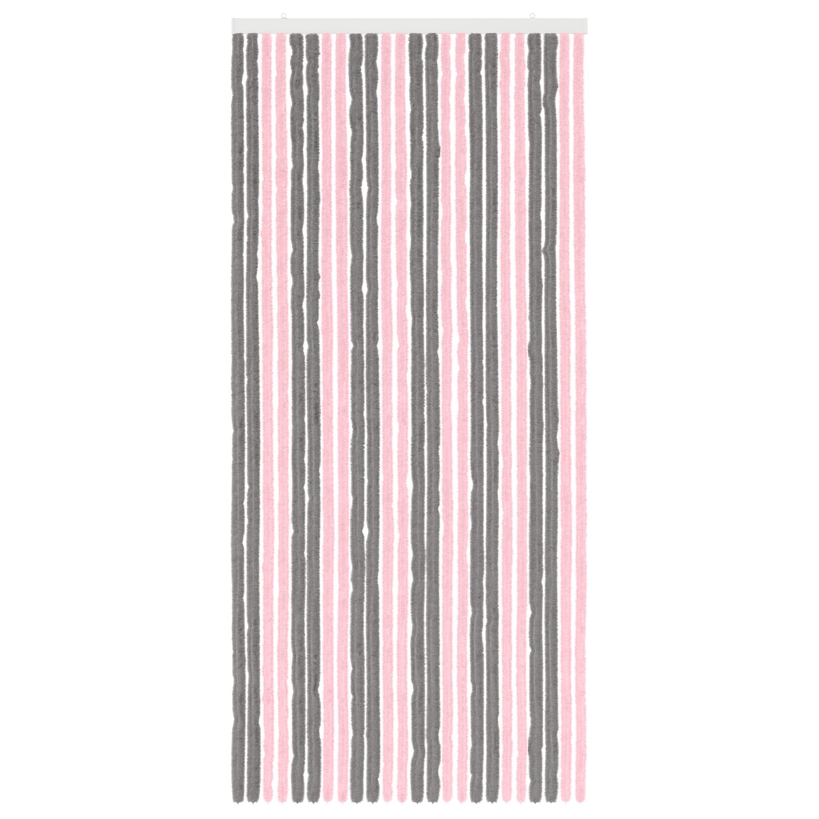 vidaXL Κουρτίνα εντόμων Chenille Ασημί Γκρι και Ροζ 100 x 220 cm - Image 3