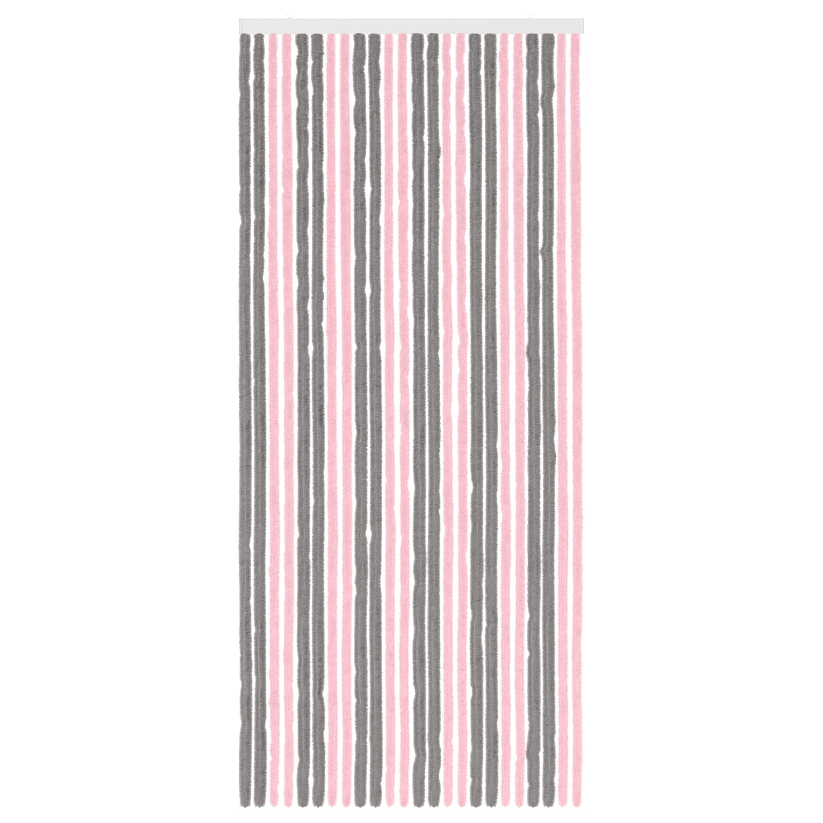 vidaXL Κουρτίνα εντόμων Chenille Ασημί Γκρι και Ροζ 100 x 230 cm - Image 3