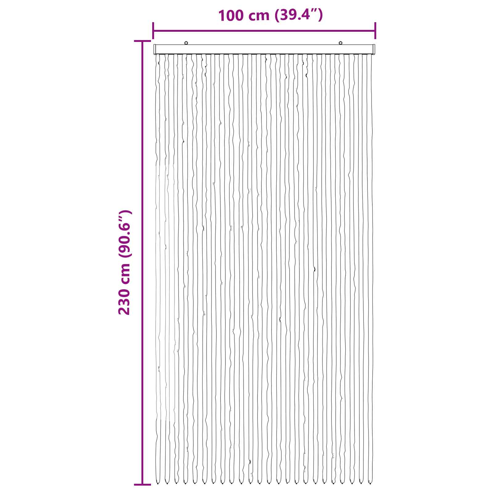 vidaXL Κουρτίνα εντόμων Chenille Ασημί Γκρι και Ροζ 100 x 230 cm - Image 6