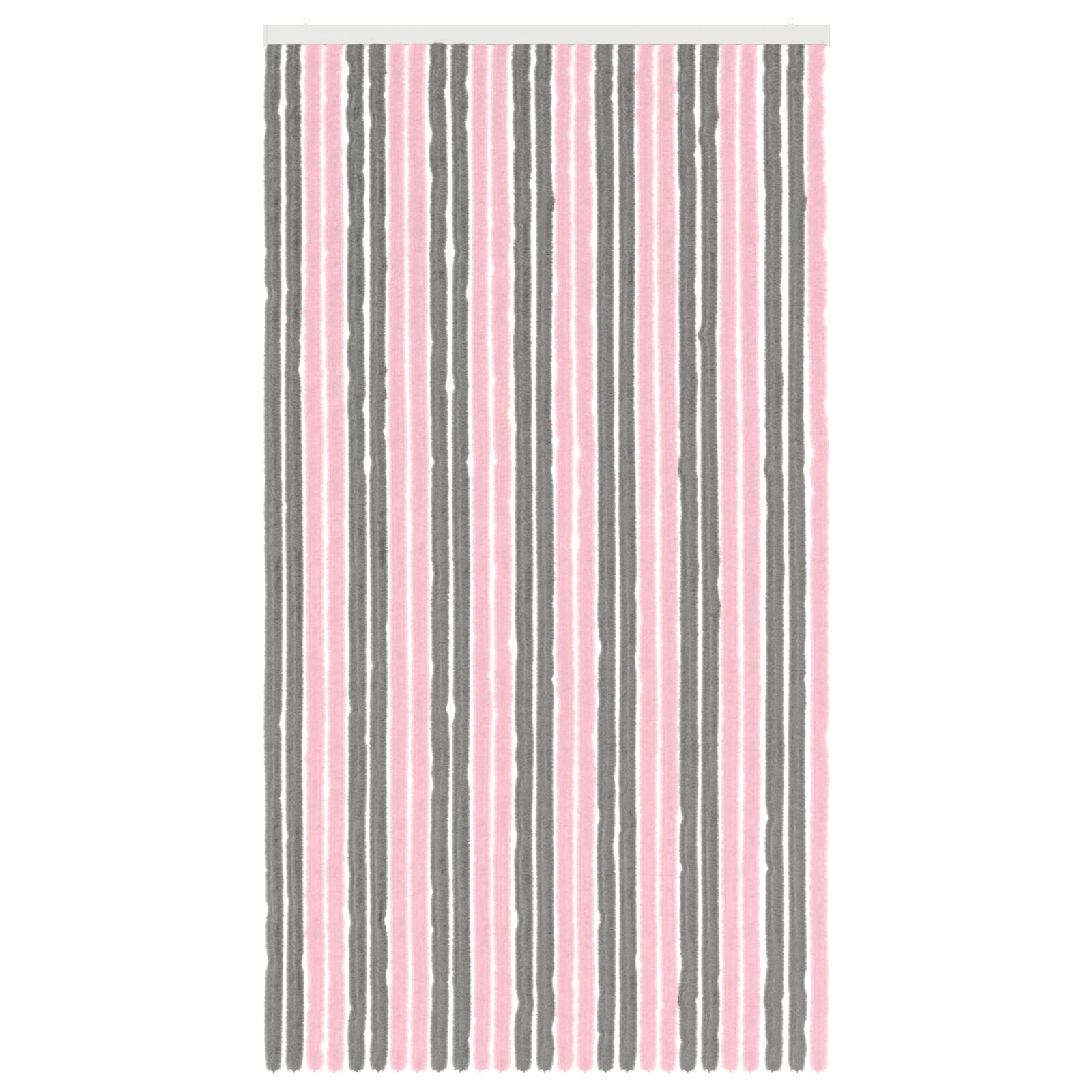 vidaXL Κουρτίνα εντόμων Chenille Ασημί Γκρι και Ροζ 118 x 220 cm - Image 3
