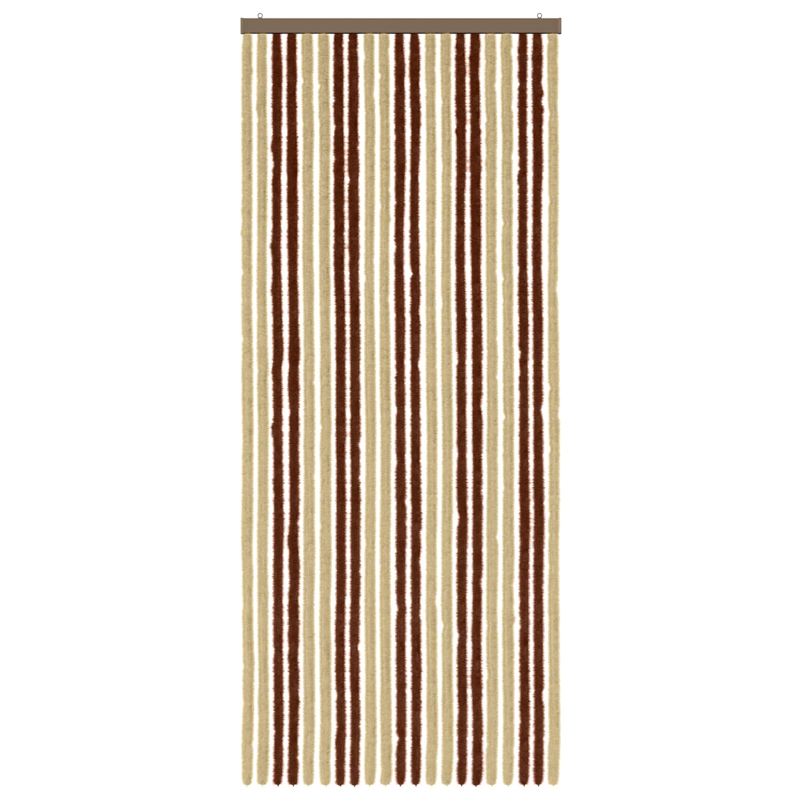 vidaXL Κουρτίνα εντόμων Chenille Καφέ και μπεζ 90 x 220 cm 100% PP - Image 3