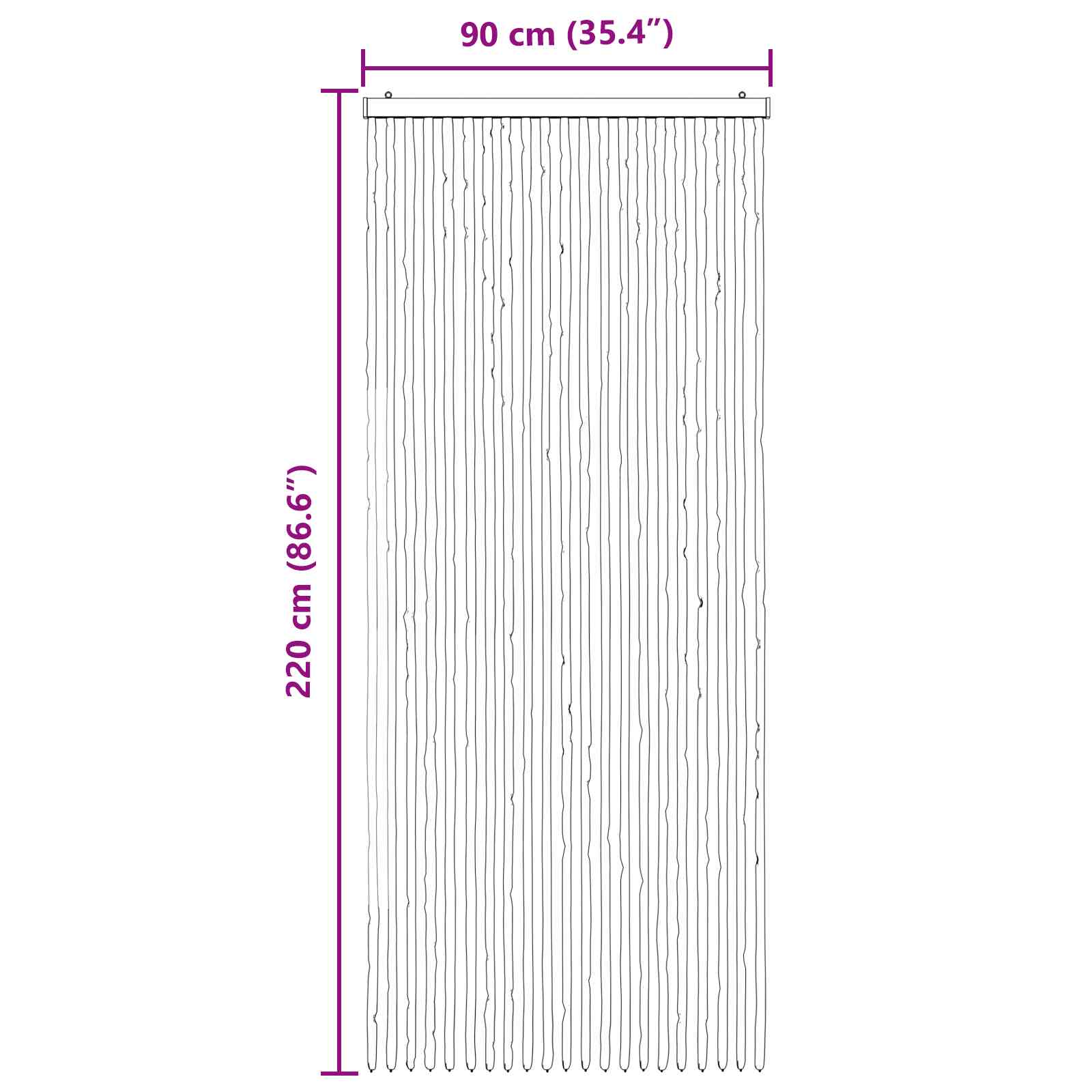vidaXL Κουρτίνα εντόμων Chenille Καφέ και μπεζ 90 x 220 cm 100% PP - Image 6