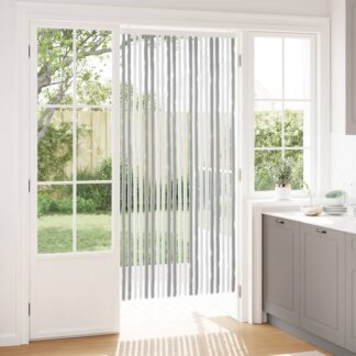 vidaXL Κουρτίνα εντόμων Chenille Γκρι και Λευκό 90 x 200 cm 100% PP