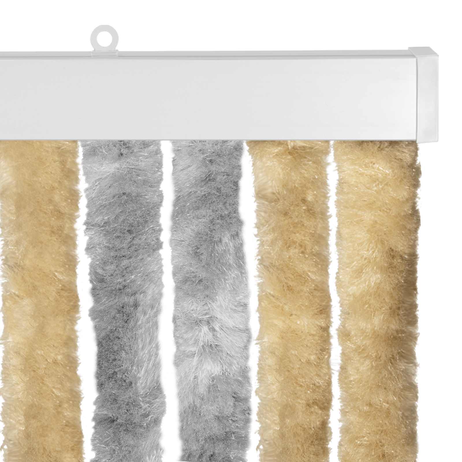 vidaXL Κουρτίνα εντόμων Chenille Γκρι και Μπεζ 118 x 220 cm 100% PP - Image 4