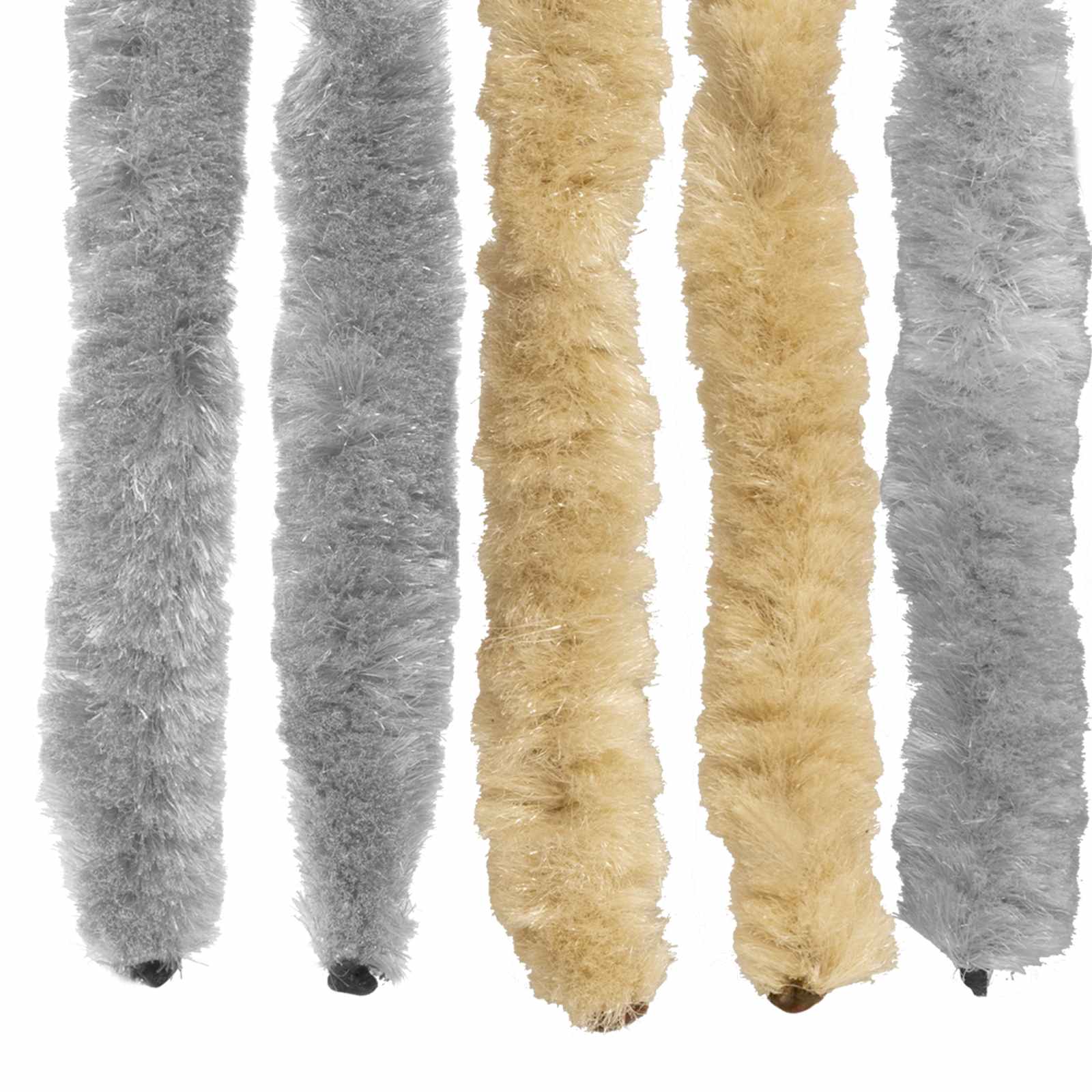 vidaXL Κουρτίνα εντόμων Chenille Γκρι και Μπεζ 118 x 220 cm 100% PP - Image 5