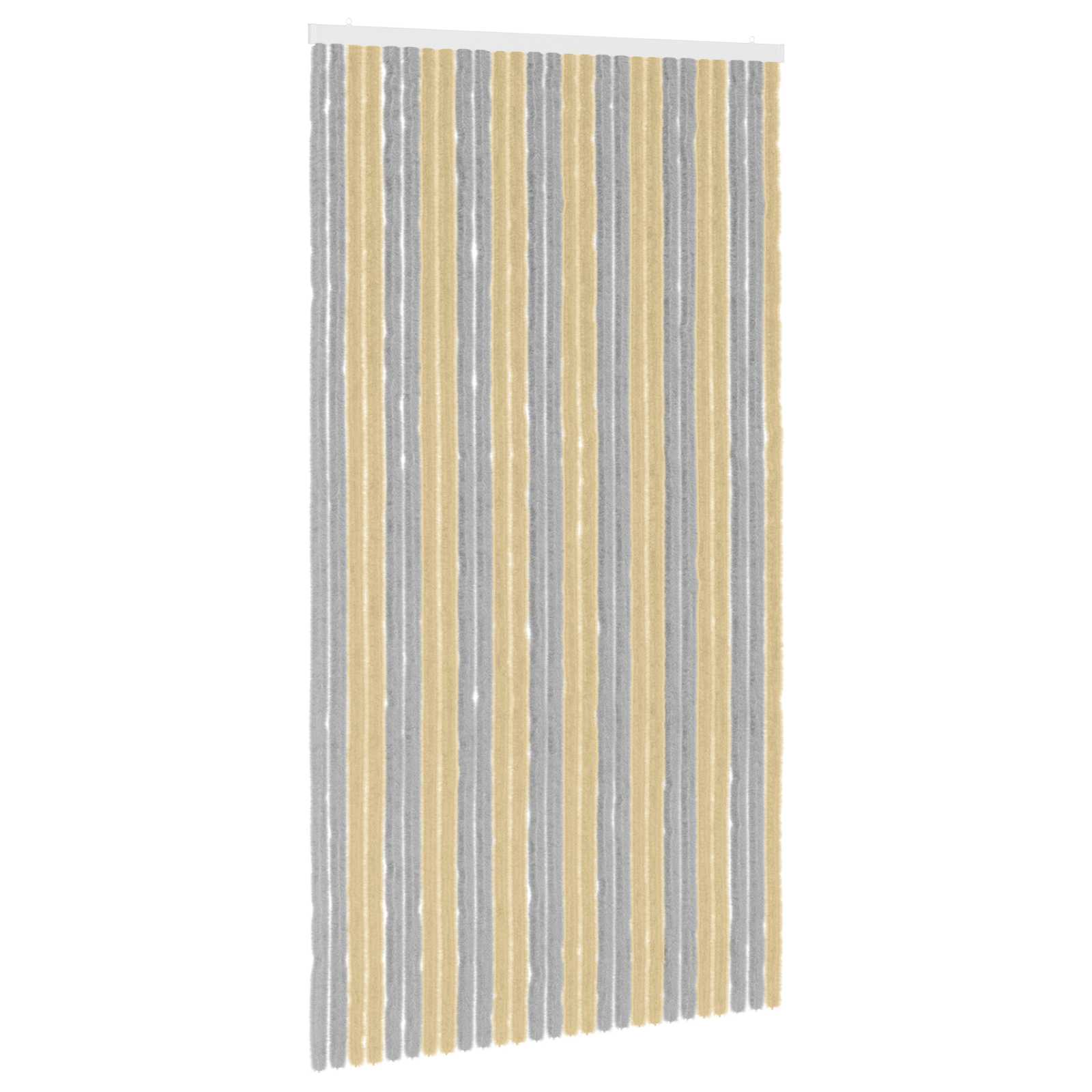 vidaXL Κουρτίνα εντόμων Chenille Γκρι και Μπεζ 118 x 220 cm 100% PP - Image 2