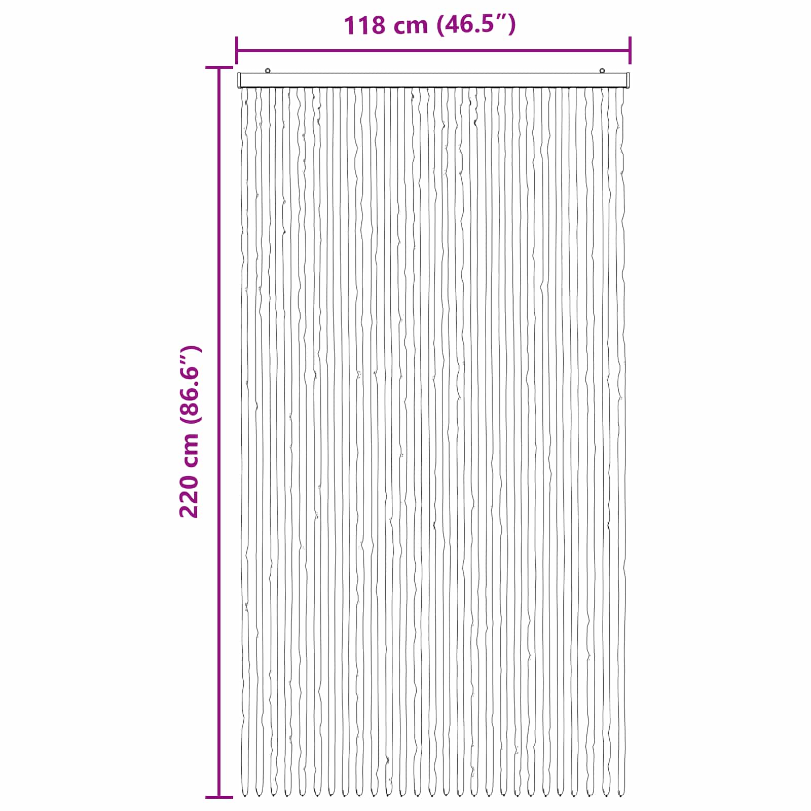 vidaXL Κουρτίνα εντόμων Chenille Γκρι και Μπεζ 118 x 220 cm 100% PP - Image 6