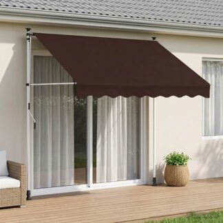 vidaXL Χειροκίνητη Ανακλινόμενη Σκίαση Καφέ 100 cm