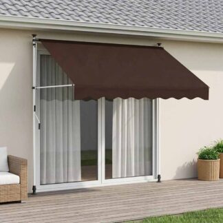 vidaXL Χειροκίνητη Ανακλινόμενη Σκίαση Καφέ 150 cm