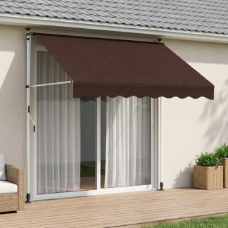 vidaXL Χειροκίνητη Ανακλινόμενη Σκίαση Καφέ 350 cm