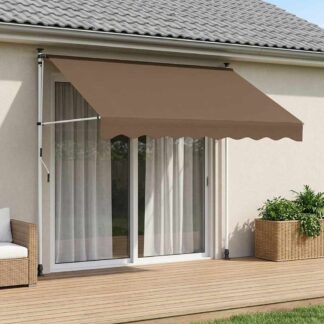 vidaXL Χειροκίνητη Ανακλινόμενη Σκίαση Taupe 100 cm