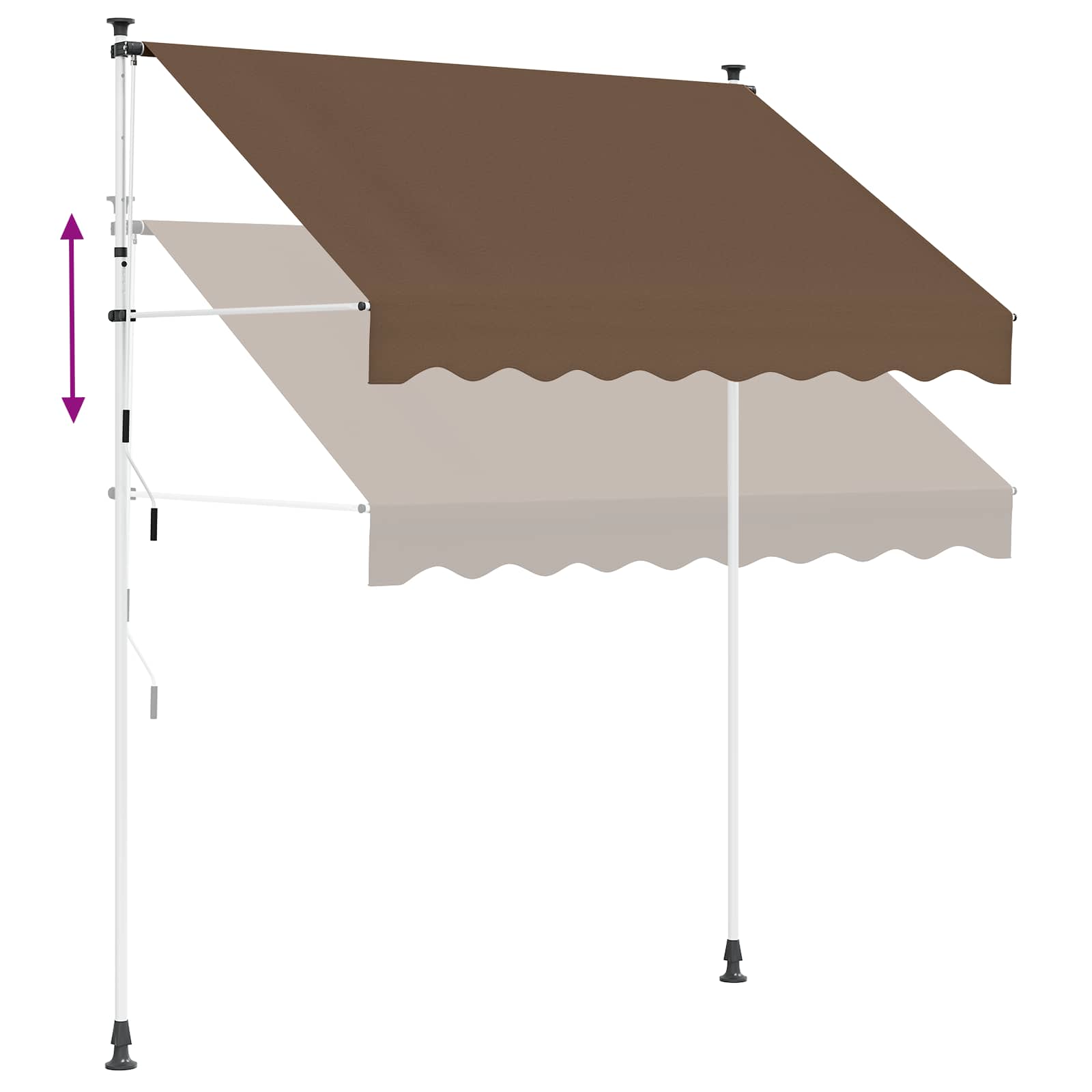 vidaXL Χειροκίνητη Ανακλινόμενη Σκίαση Taupe 150 cm - Image 6