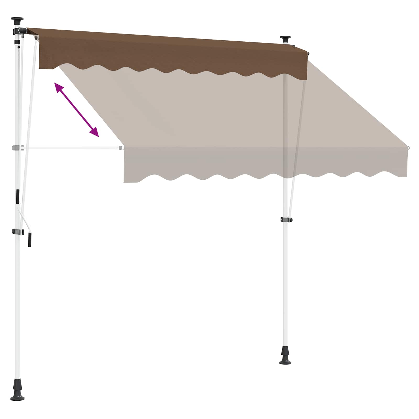 vidaXL Χειροκίνητη Ανακλινόμενη Σκίαση Taupe 150 cm - Image 7