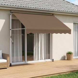vidaXL Χειροκίνητη Ανακλινόμενη Σκίαση Taupe 200 cm