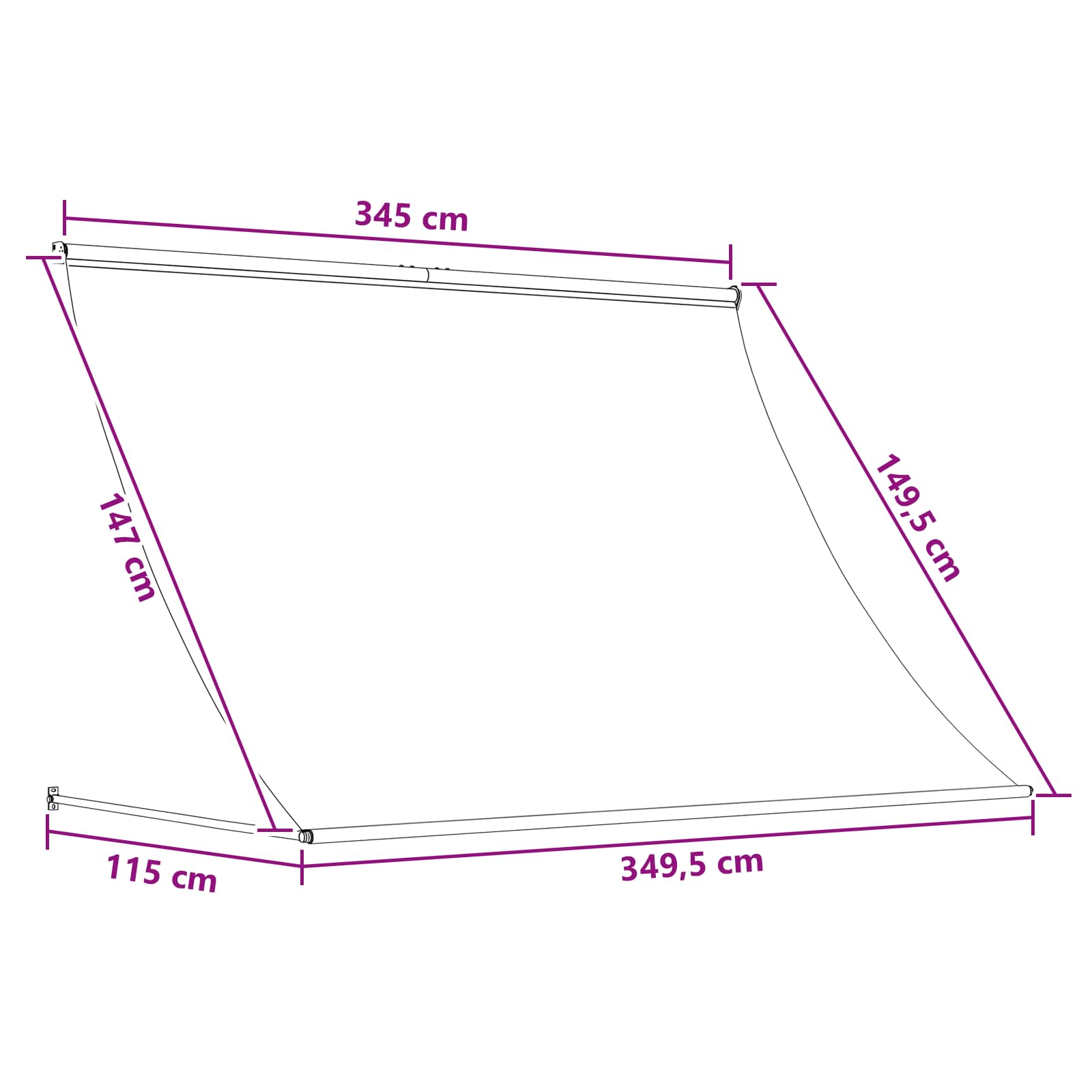 vidaXL Αντιανεμικό Μπεζ 350 x 150 cm - Image 6