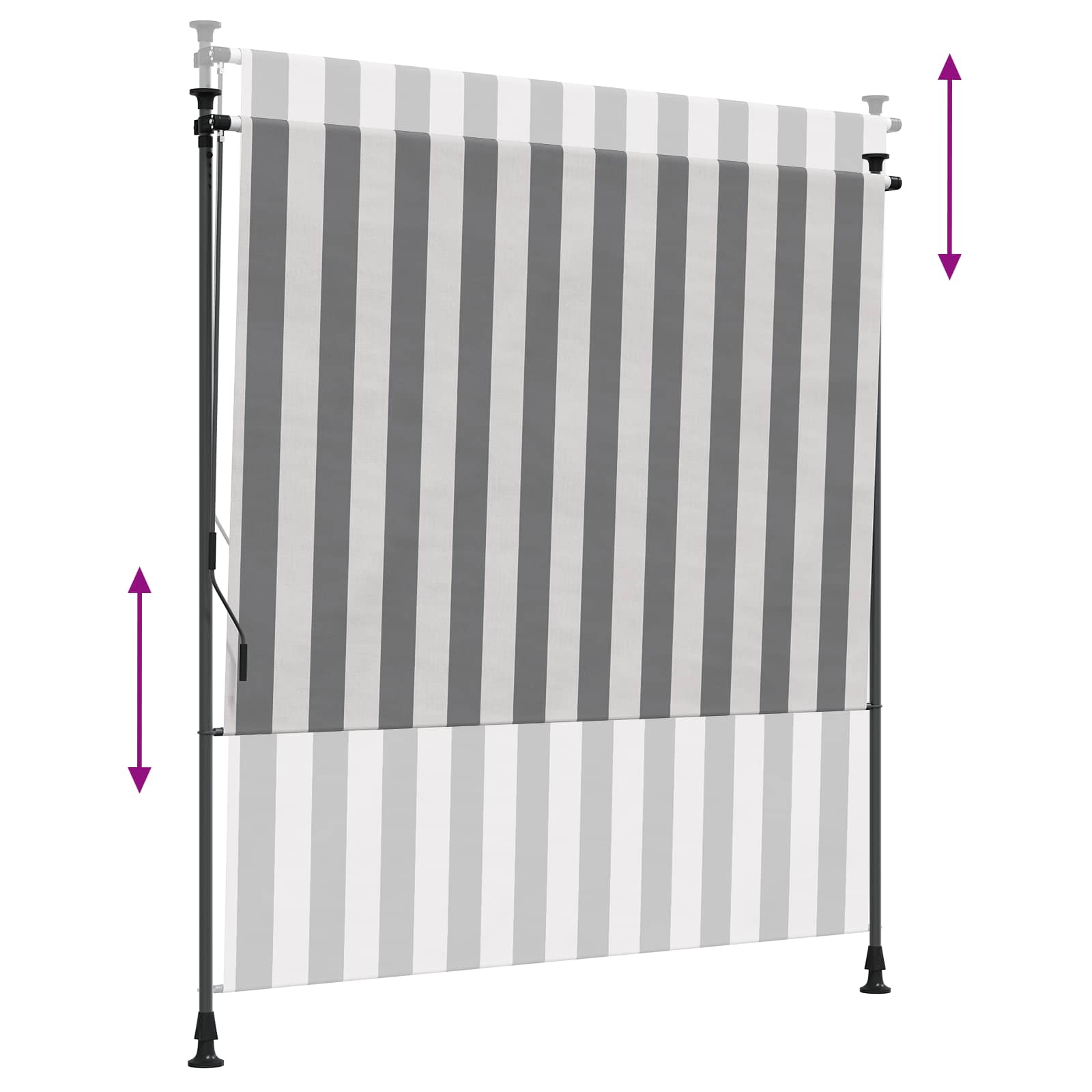 vidaXL Εξωτερικό ρολό Γκρι και Λευκό 150 x 270 cm - Image 6