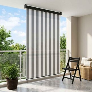 vidaXL Ρόλερ Γκρι και Λευκό 160 x 250 cm Ύφασμα και Αλουμίνιο