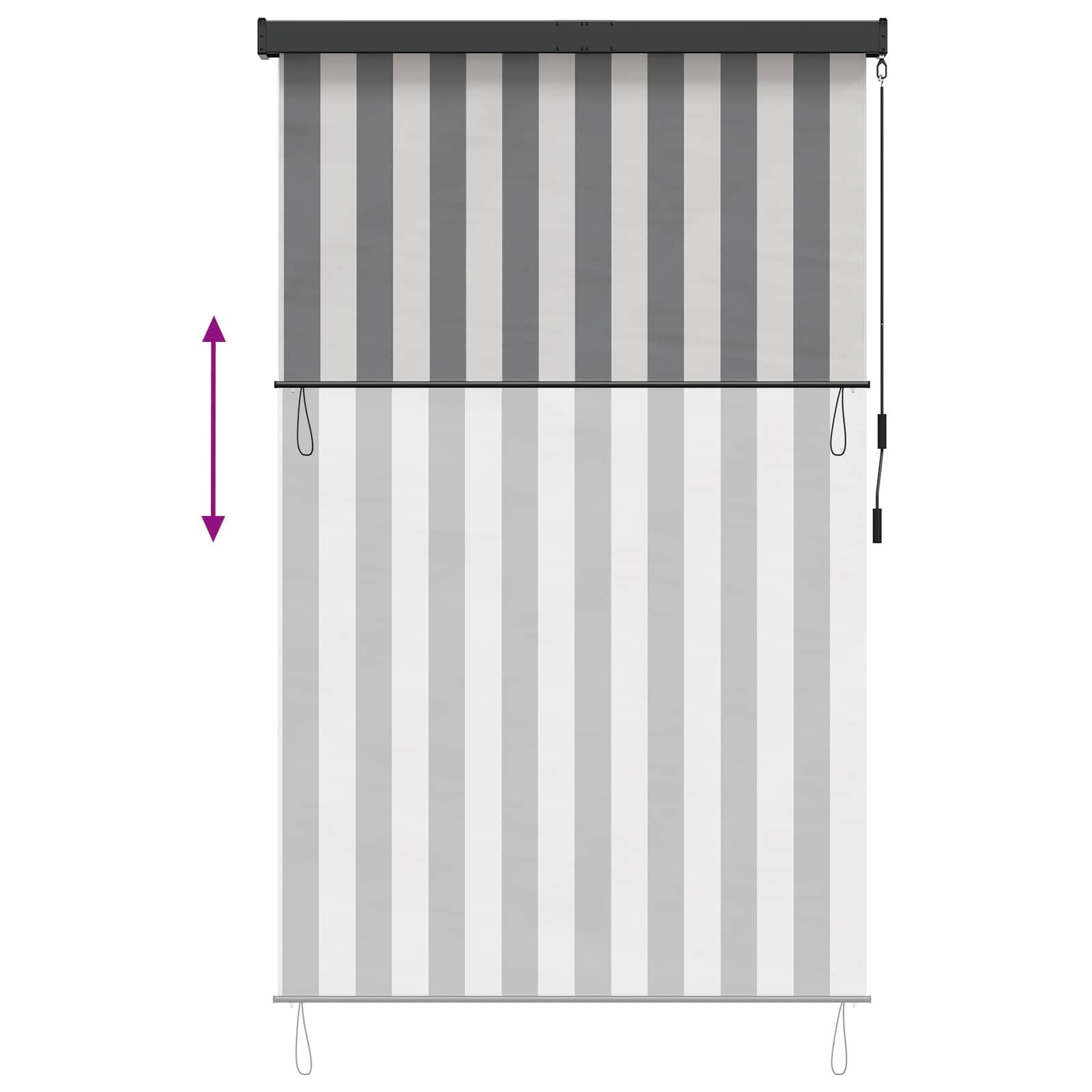 vidaXL Ρόλερ Γκρι και Λευκό 180 x 250 cm Ύφασμα και Αλουμίνιο - Image 8